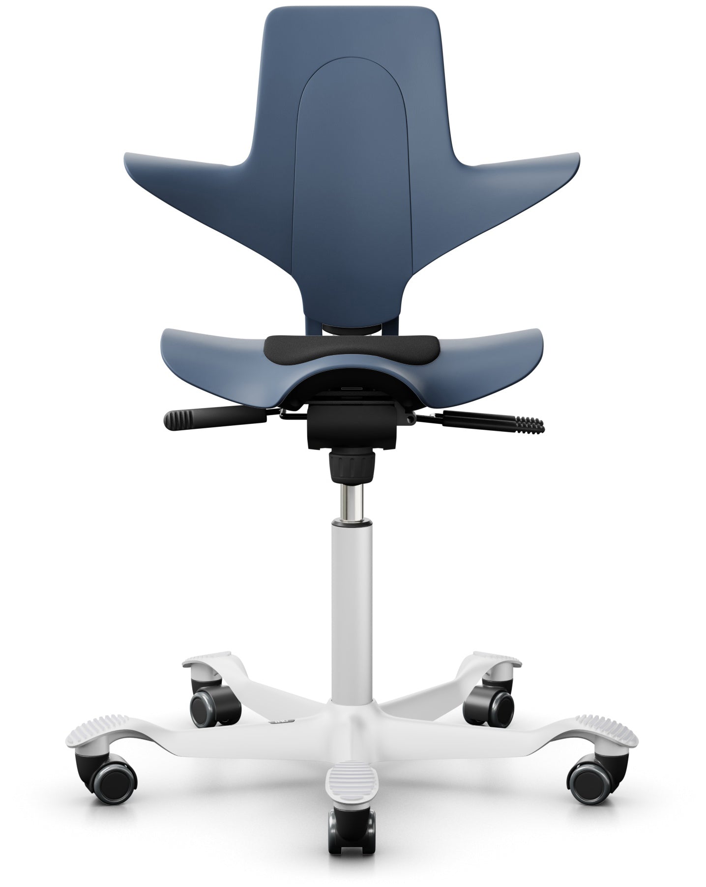 HAG Capisco Puls 8010 Bürostuhl – Stoff – Blau/Weiss, Sattelsitz, bis 120 kg