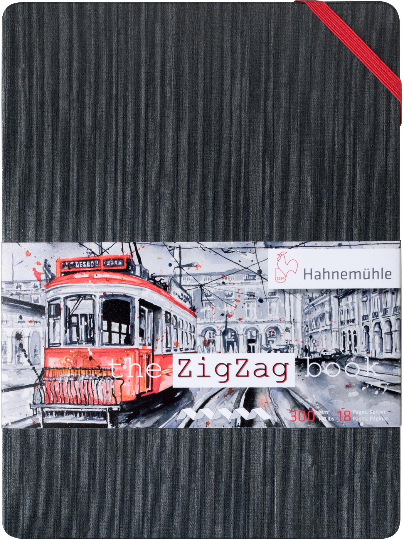 Hahnemühle Skizzenbuch – 300 g/m² – 18 Seiten – für Aquarell, Gouache & Mixed Media – Leporello (Zickzackfaltu)
