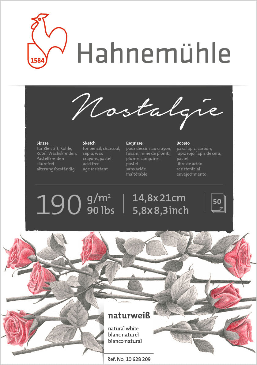 Hahnemühle Skizzenblock Nostalgie – A5 – 190 g/m² – geleimt – 50 Blatt