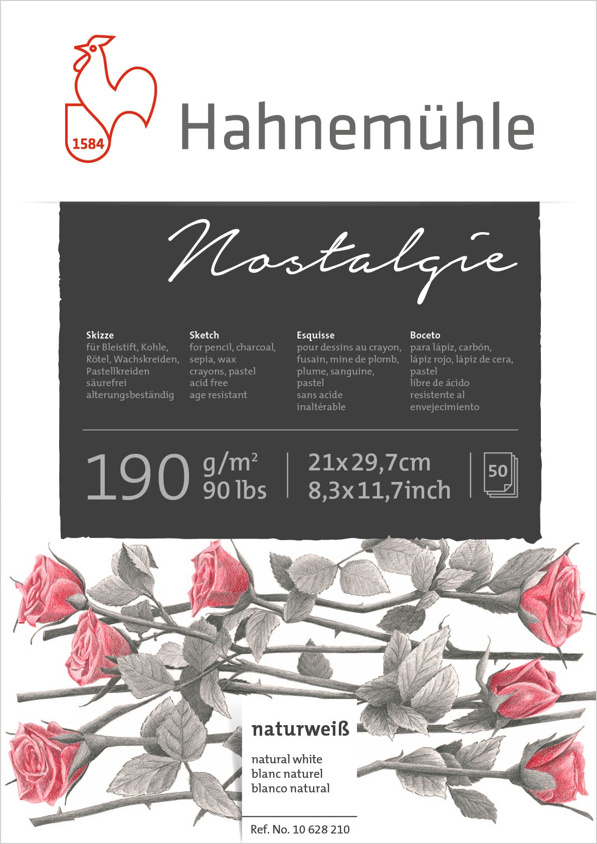 Hahnemühle Skizzenblock Nostalgie – A4 – 190 g/m² – 50 Blatt