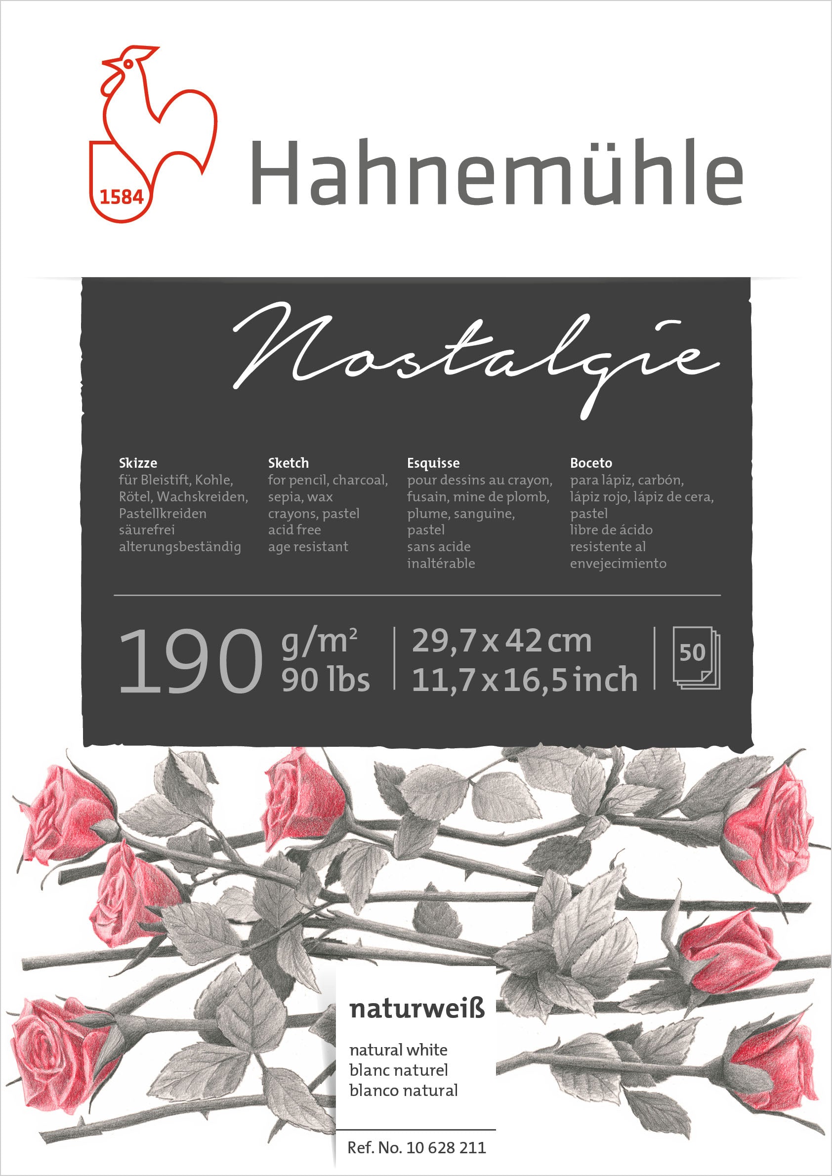 Hahnemühle Skizzenblock Nostalgie – A3 – 190 g/m² – geleimt – 50 Blatt