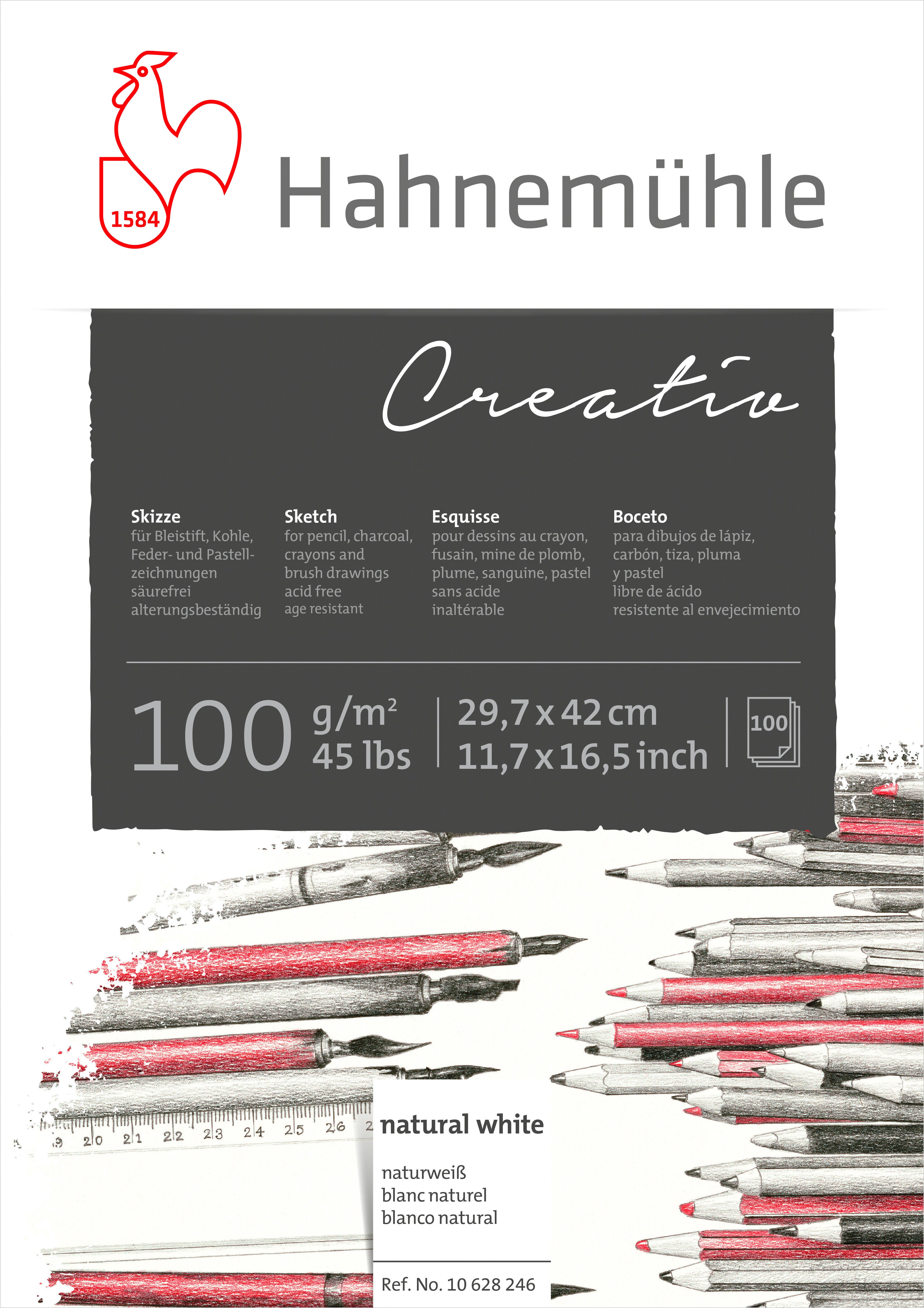 Hahnemühle Creativ Skizzenblock – A3 – 100 g/m² – 100 Blatt, weiss, glatt