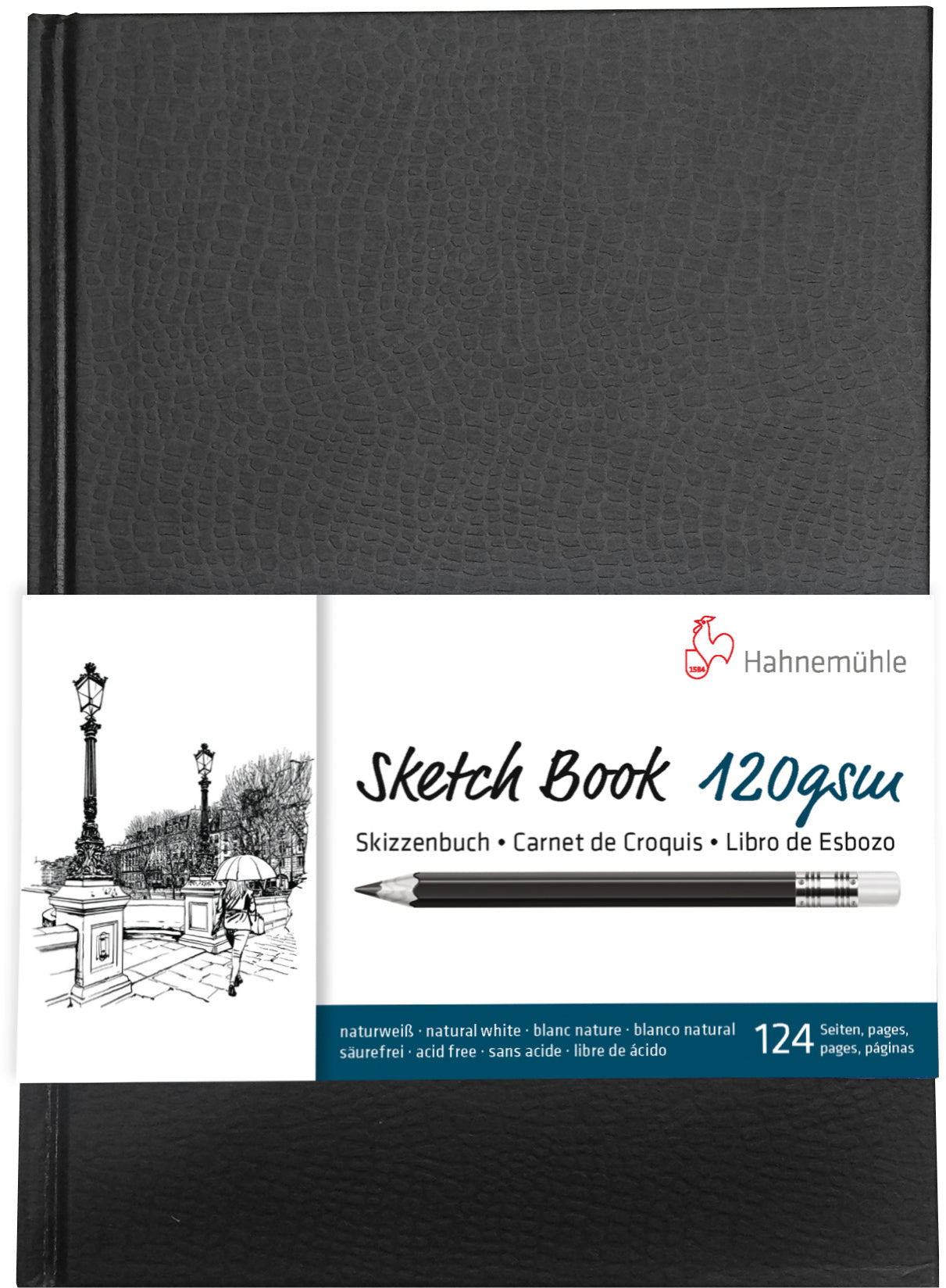 Hahnemühle Skizzenbuch – A4 – 120 g/m² – 64 Blätter – Schwarz