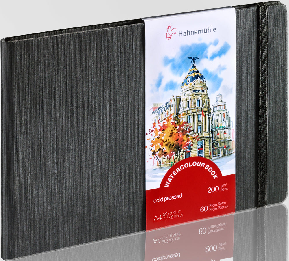 Hahnemühle Aquarellblock – A4 – 200 g/m² – 30 Blatt, weiss, feinkörnig, für Aquarell & Gouache