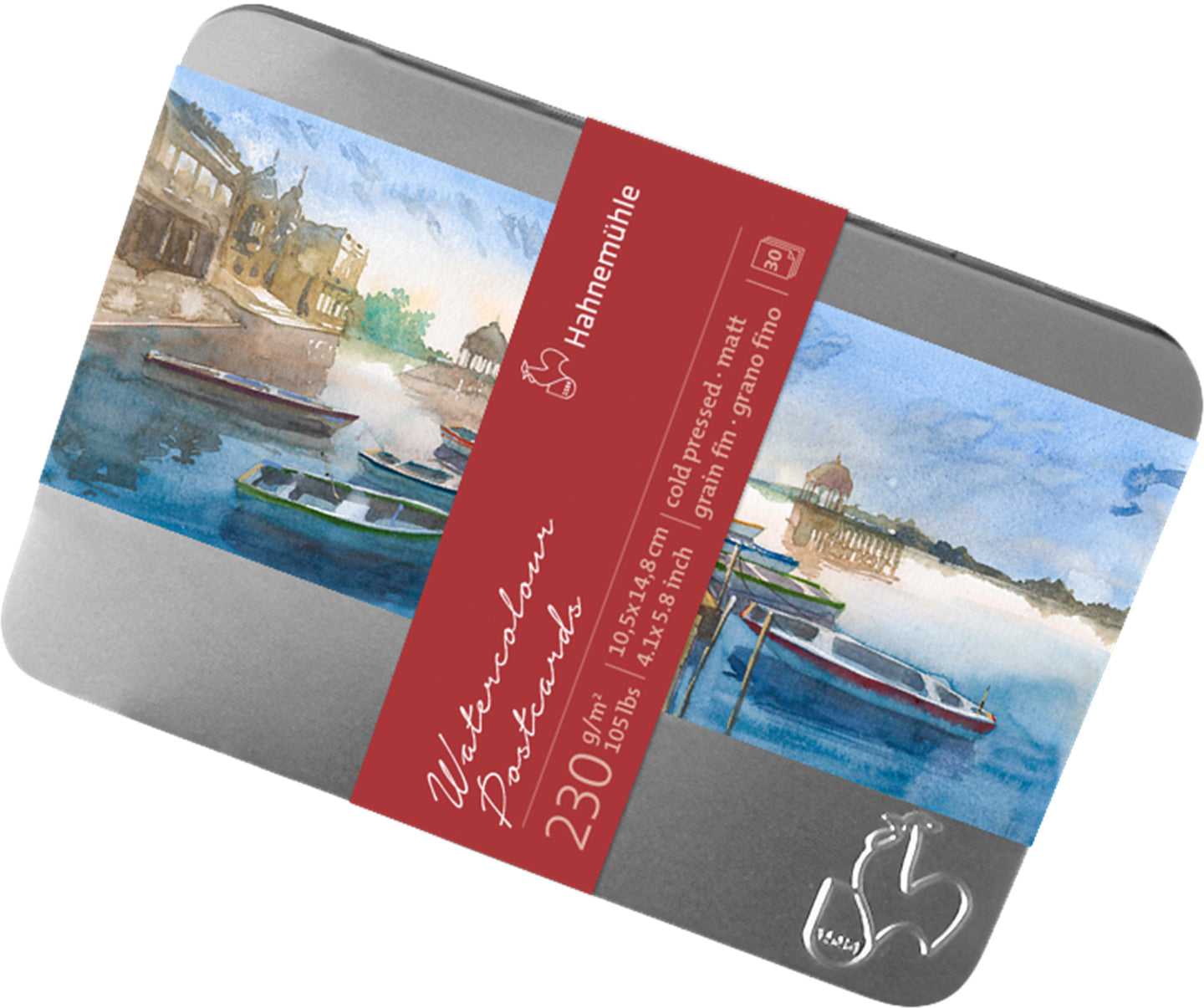 Hahnemühle Aquarellpostkarten – 10 × 15 cm – 230 g/m² – 30 Blatt – Weiss