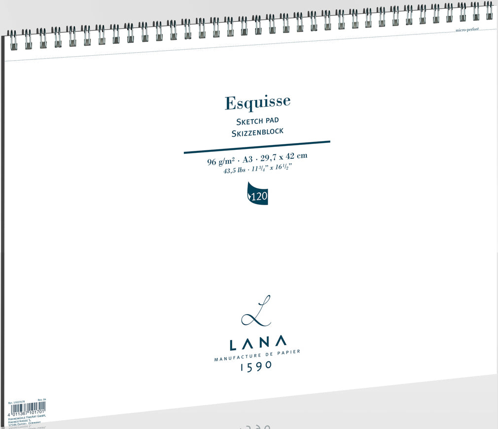 Hahnemühle Skizzenblock – A3 – 96 g/m² – 100 Blatt – für Bleistift, Kohle & Tusche