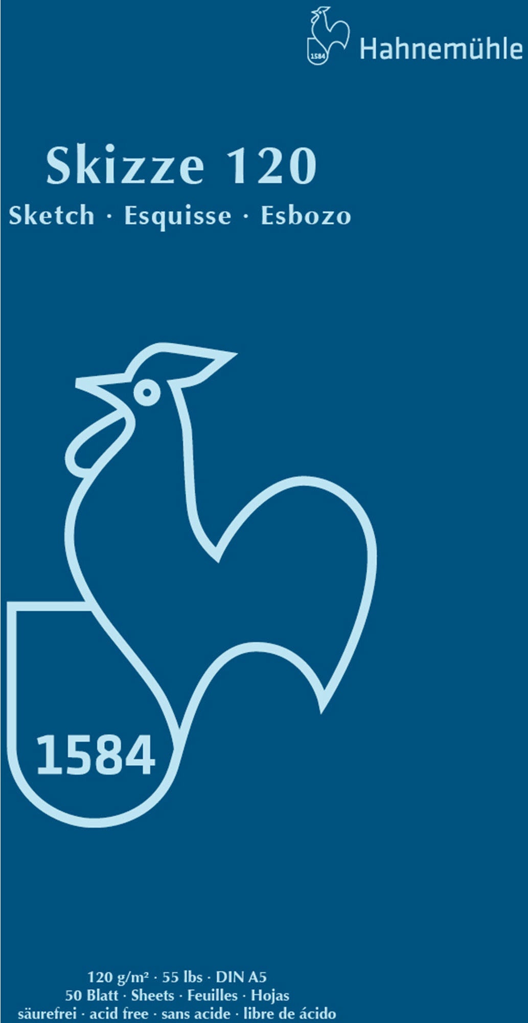 Hahnemühle Skizzenblock – A5 – 120 g/m² – 50 Blatt – für Bleistift, Kohle & Tinte