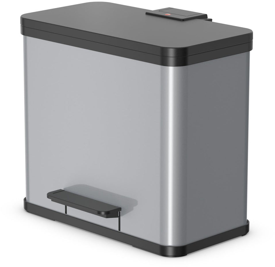 Hailo Systempapierkorb Trento Öko trio 33 – 33 l – Edelstahl, rechteckig – 3‑fach