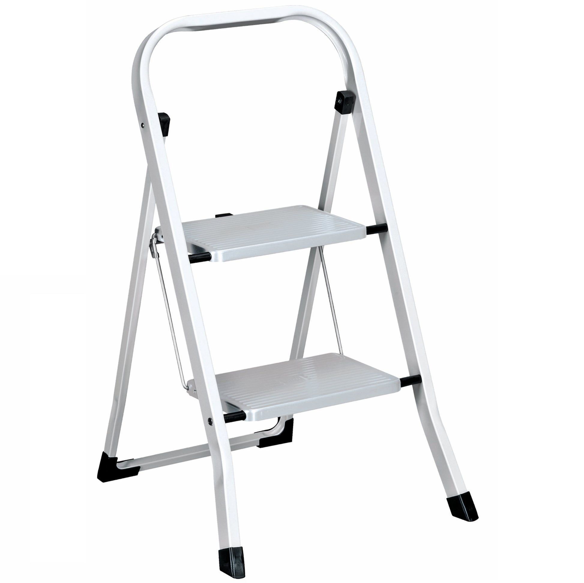 Hailo Klapptritt Basic – 2 Stufen, 150 kg, Höhe 90 cm, Stahl, Weiss