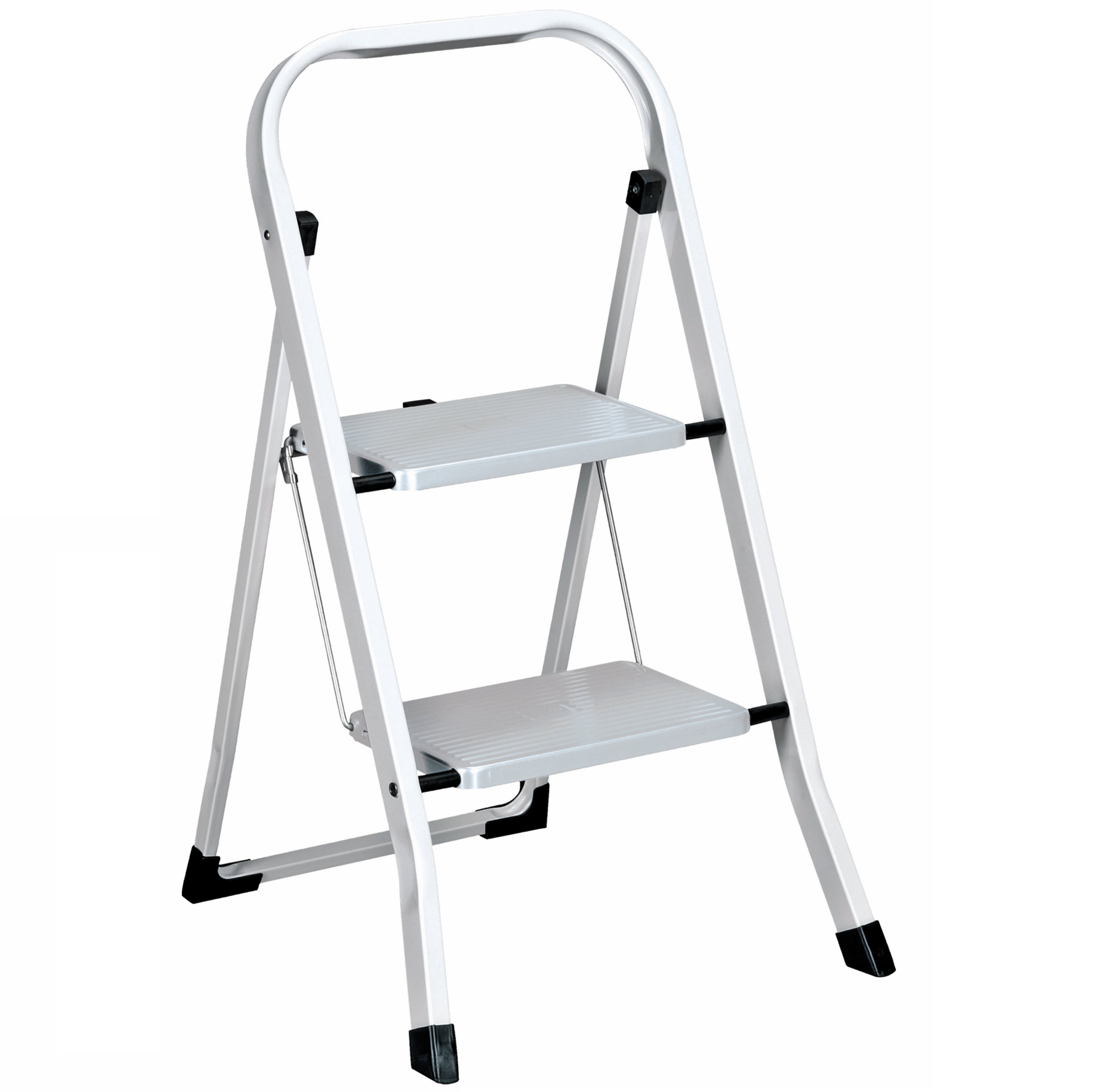 Hailo Klapptritt Basic – 2 Stufen, 150 kg, Höhe 90 cm, Stahl, Weiss