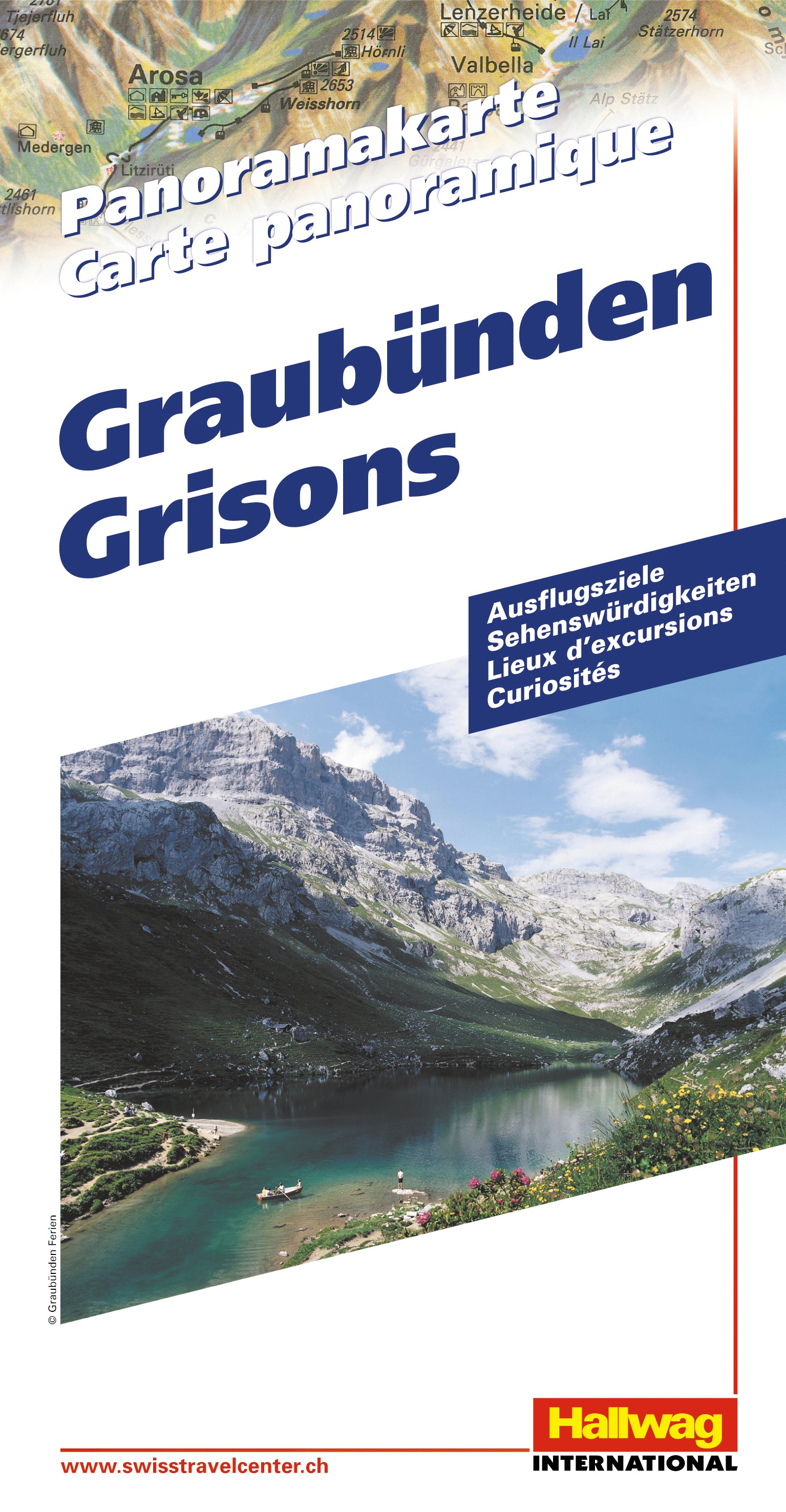 Hallwag Panoramakarte Graubünden – 130 × 249 mm