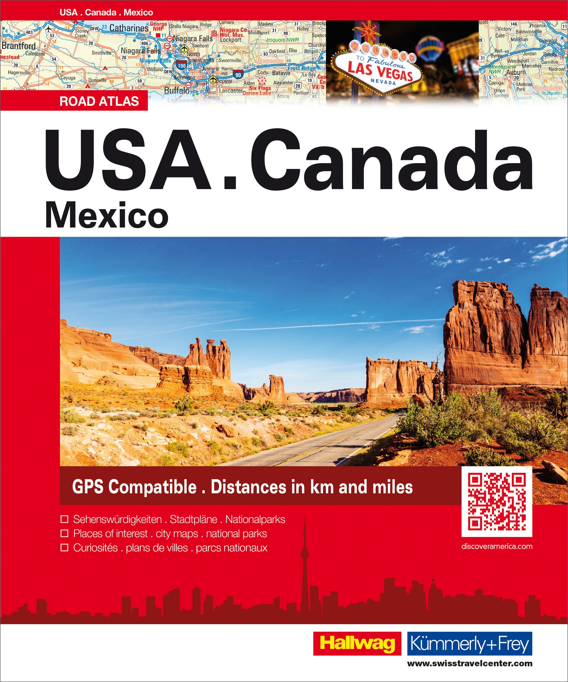 Hallwag Strassenatlas 382830835 – USA/Kanada/Mexiko – 268×30×228 mm, 788 g