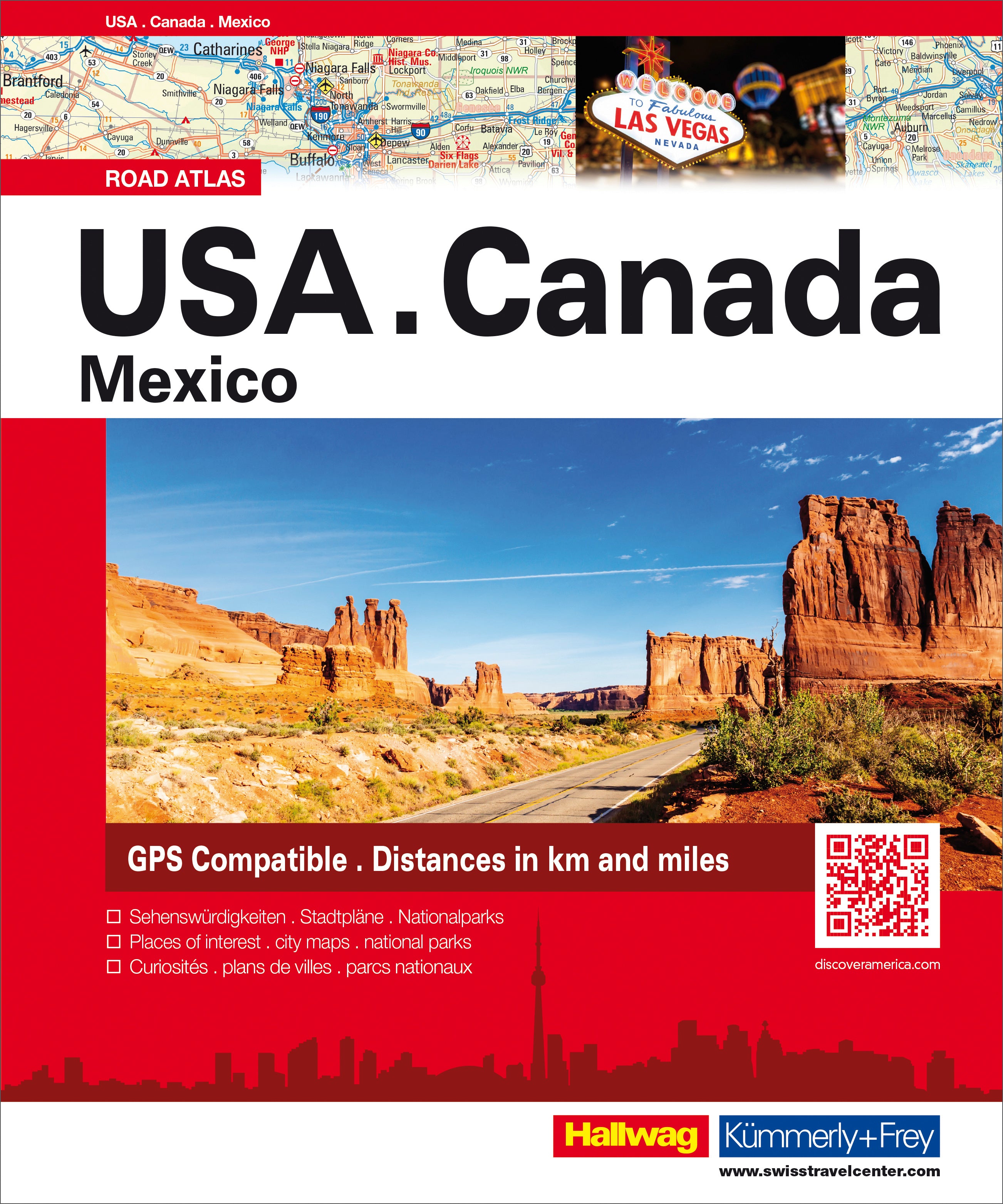 Hallwag Strassenatlas 382830835 – USA/Kanada/Mexiko – 268×30×228 mm, 788 g
