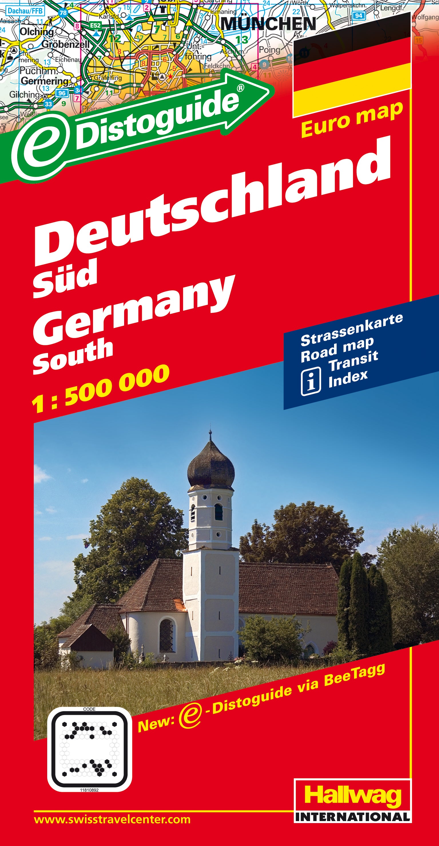 Hallwag Strassenkarte Deutschland Süd – 1:500'000