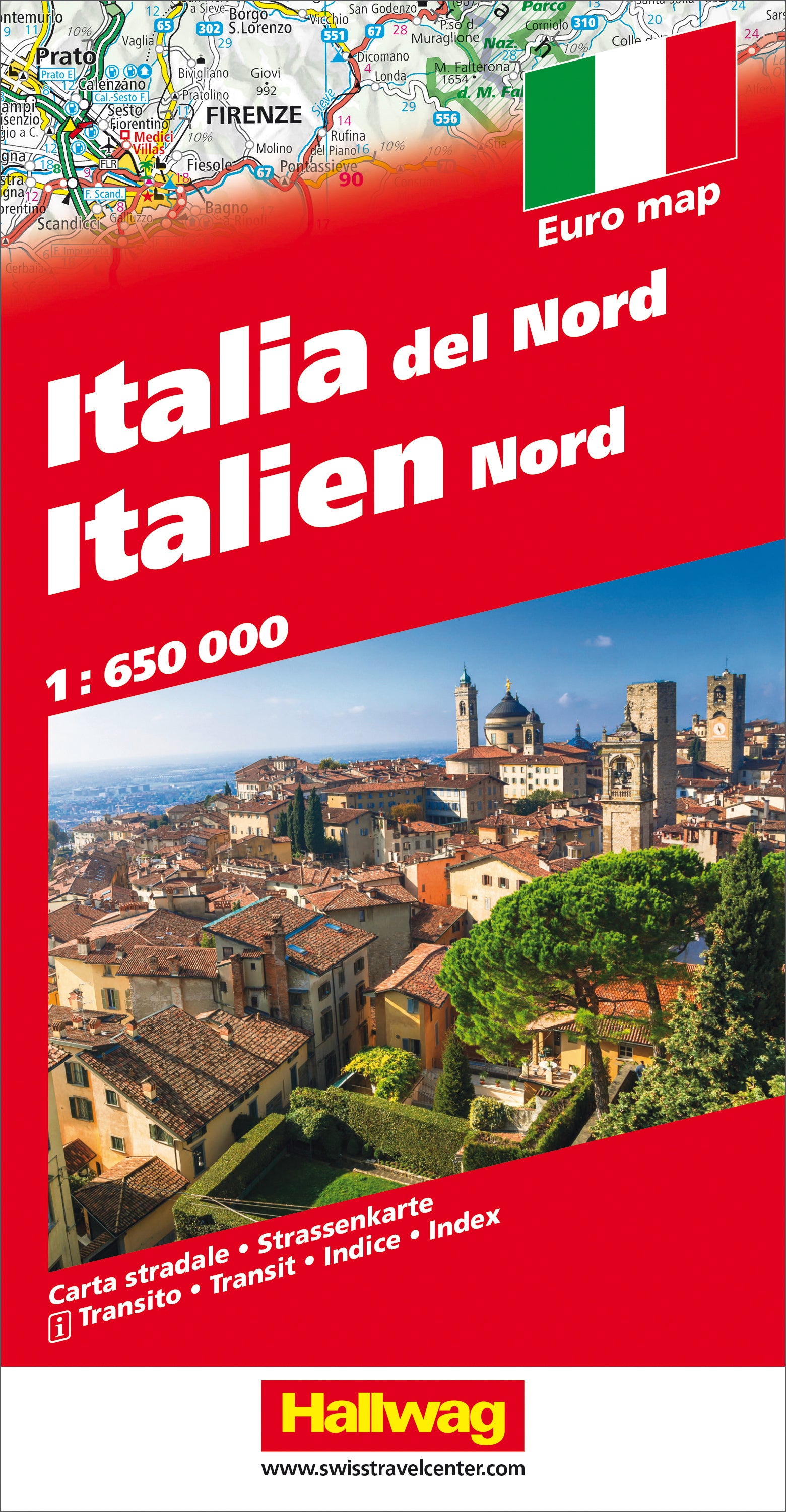Hallwag Strassenkarte Italien Nord – 1:650'000 – 130 × 20 × 252 mm – 171 g