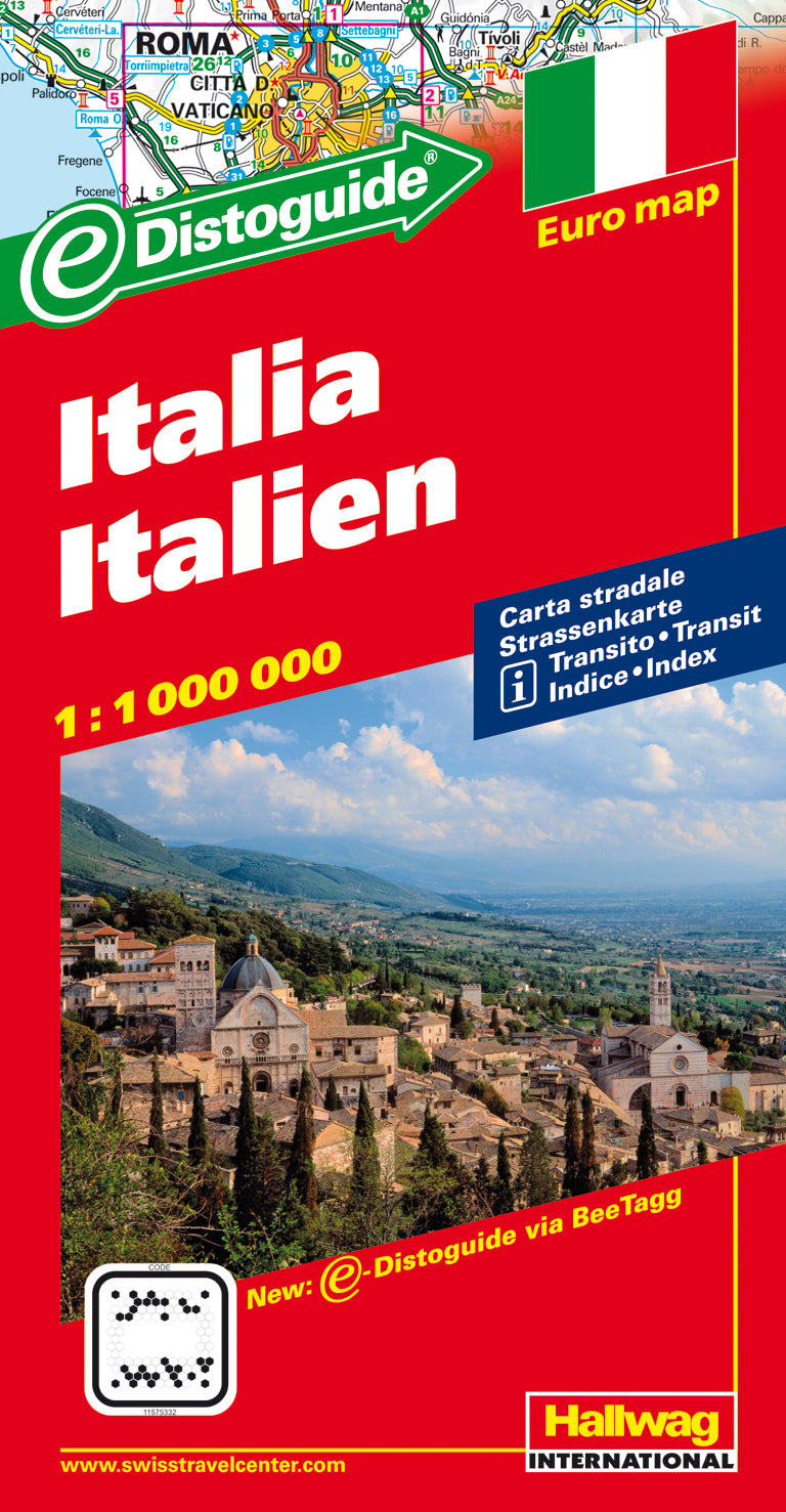 Hallwag Strassenkarte Italien – 1:1 Mio. – 130 × 18 × 252 mm – 183 g