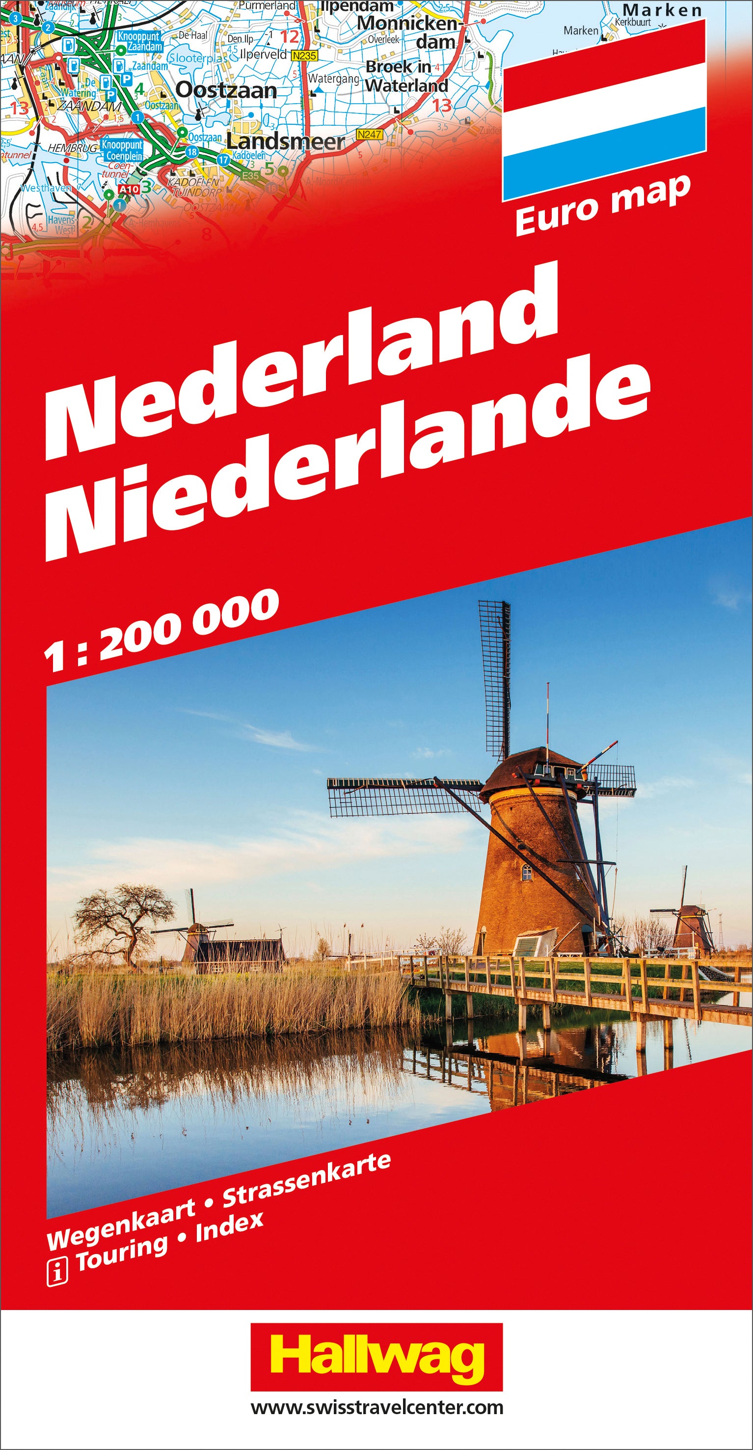 Hallwag Strassenkarte Niederlande – 1:200'000 – 130×22×254 mm – 182 g