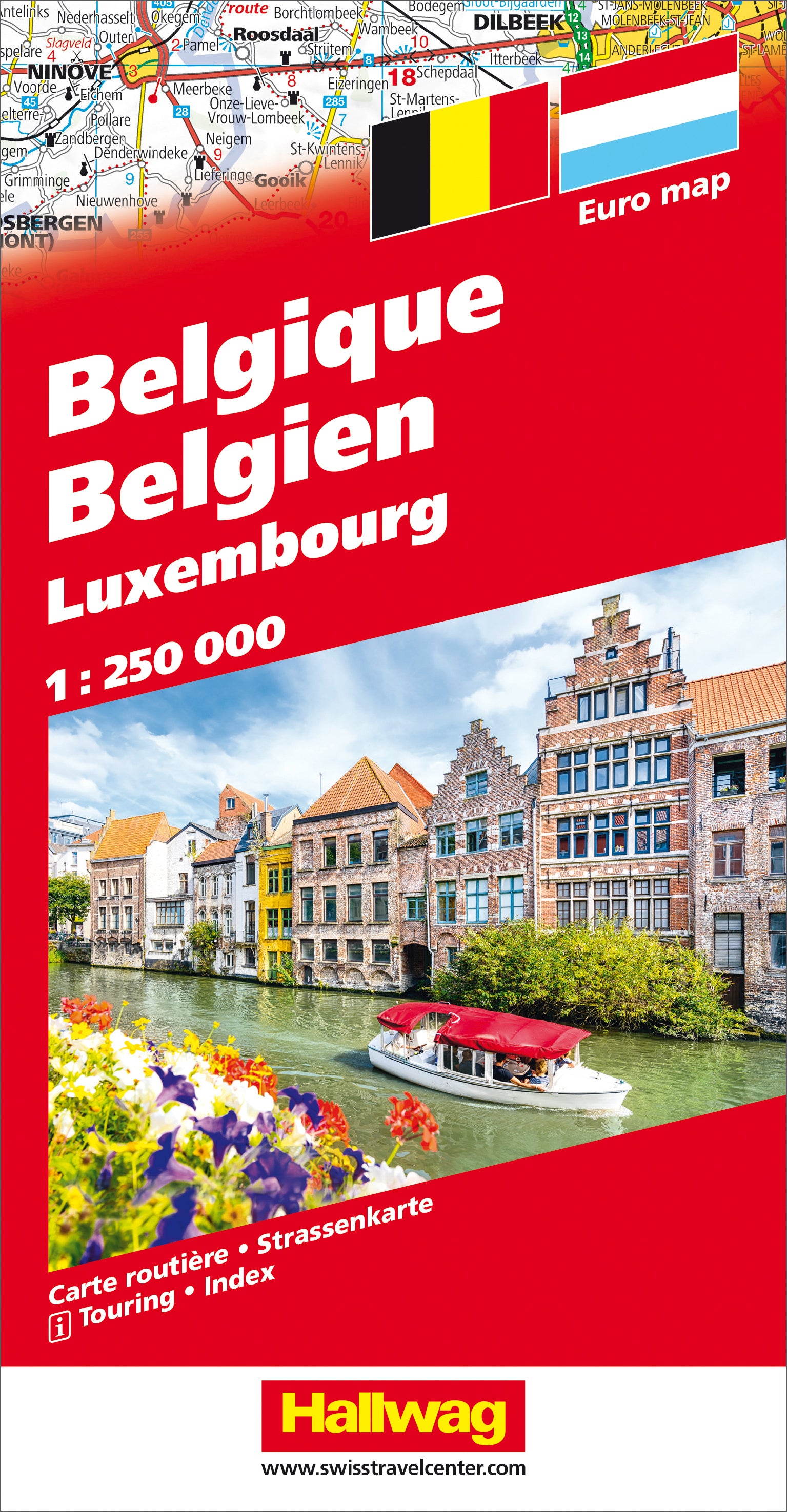 Hallwag Strassenkarte Benelux – 1:250'000 – 130×16×254 mm – 174 g