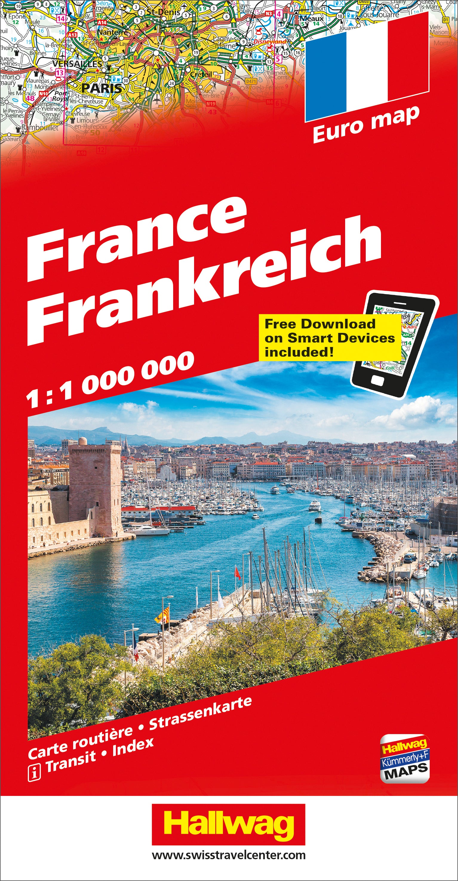 Hallwag Strassenkarte Frankreich – 1:1 Mio.