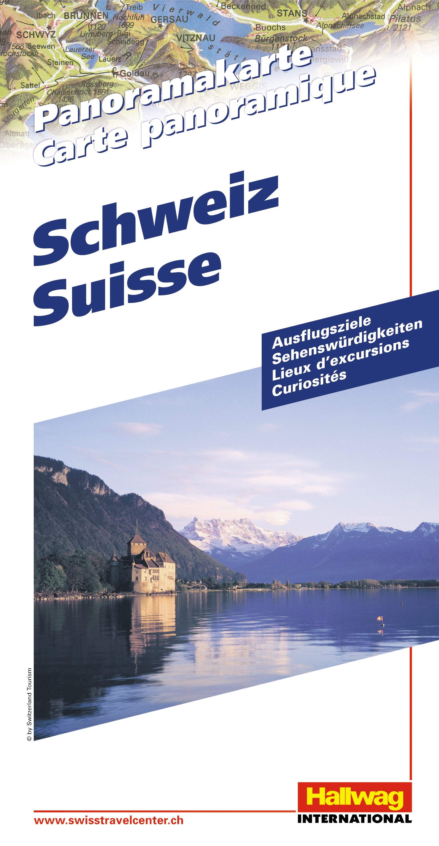 Hallwag Panoramakarte Schweiz – 132 × 252 mm