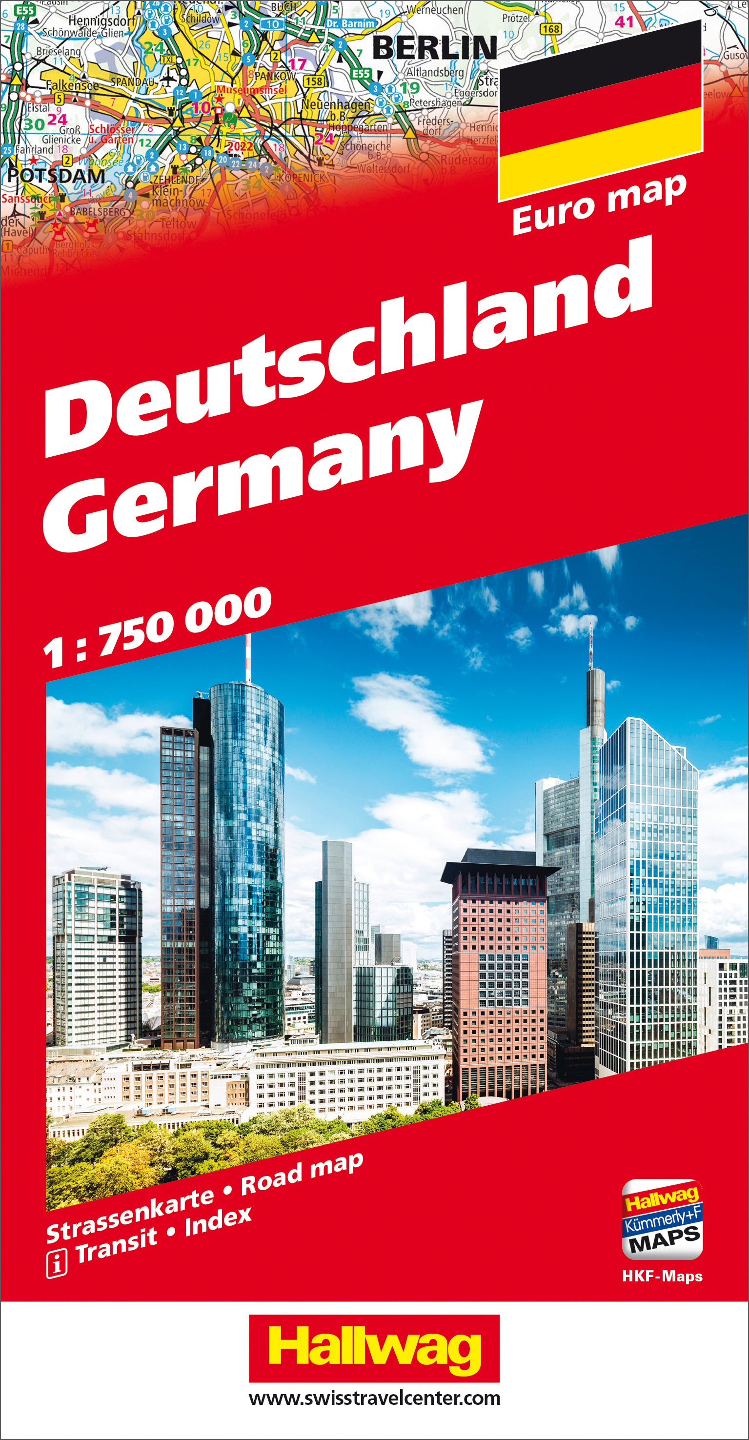 Hallwag Strassenkarte Deutschland – 1:750'000