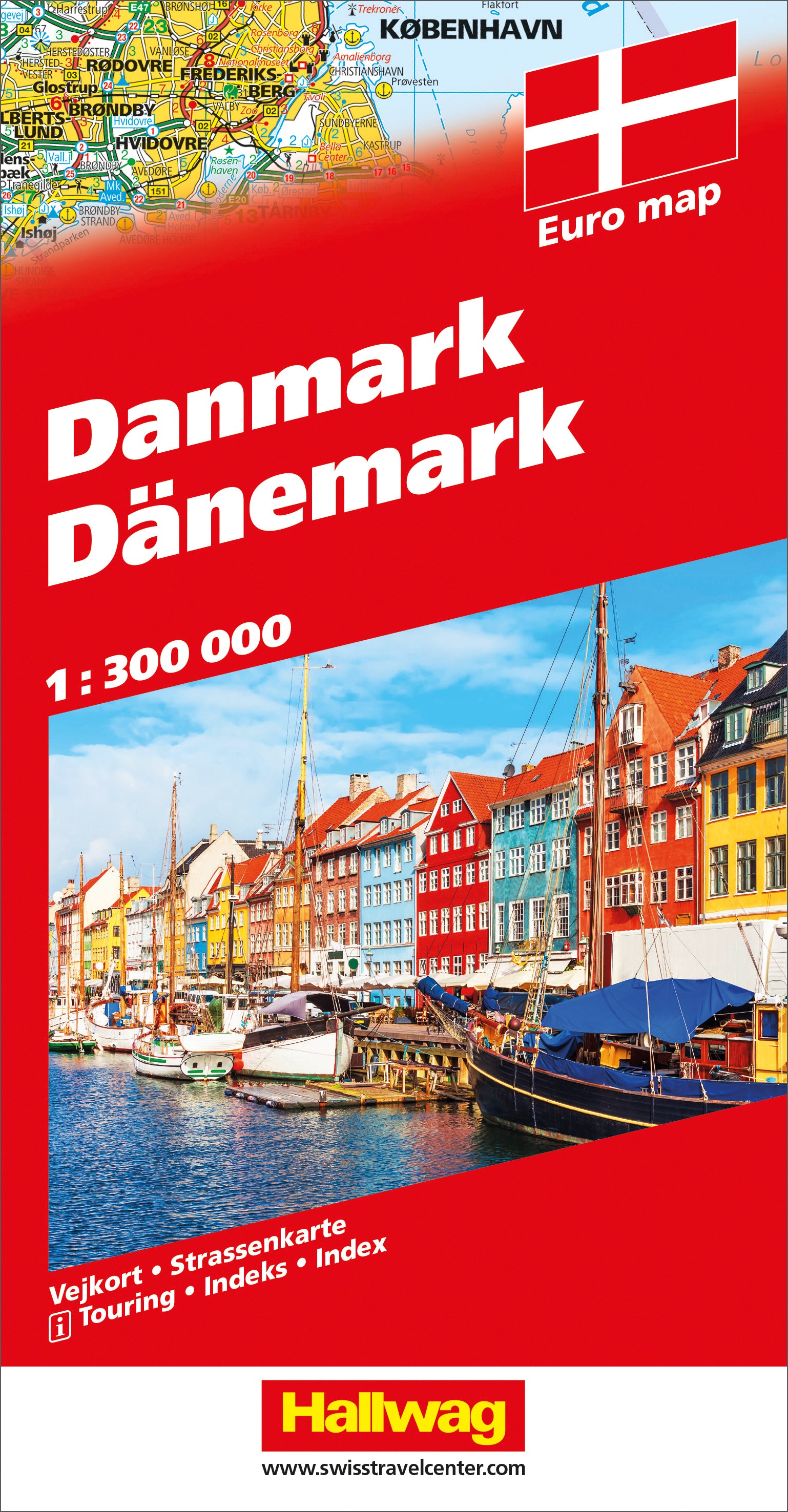 Hallwag Strassenkarte Dänemark – 1:300'000 – 131×16×252 mm – 168 g