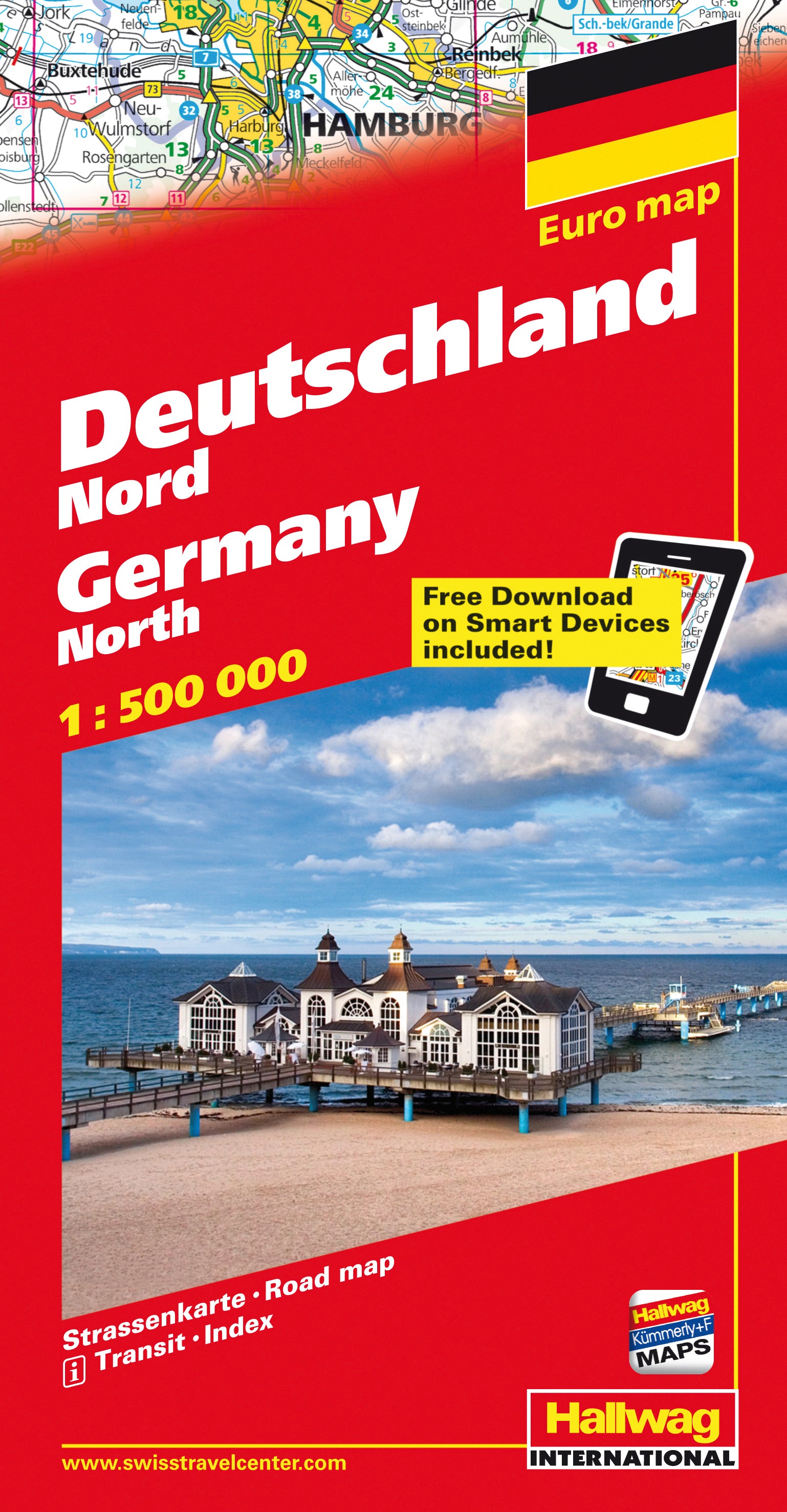 Hallwag Strassenkarte Deutschland Nord – 1:500'000