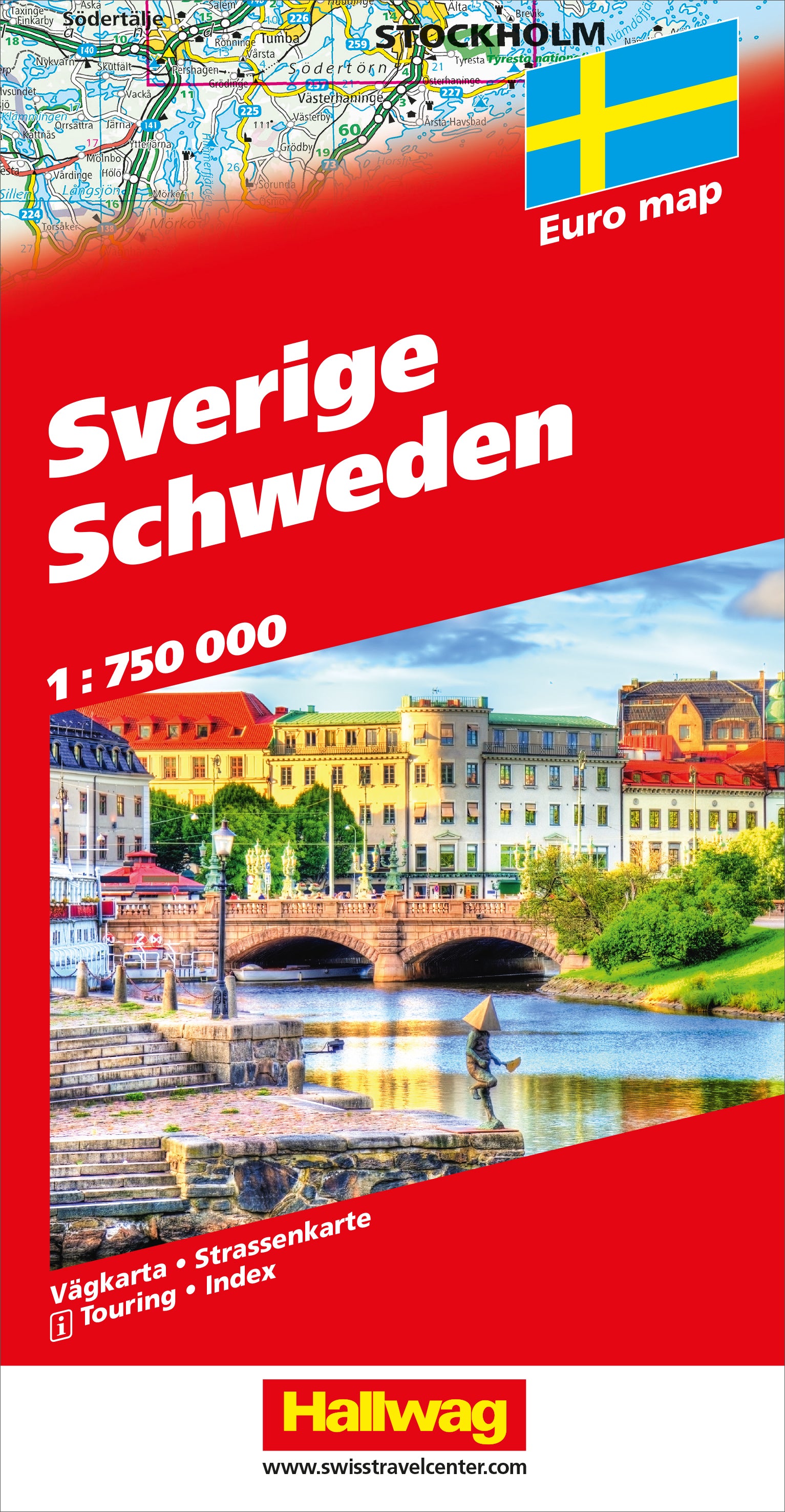 Hallwag Strassenkarte Schweden – 1:750'000
