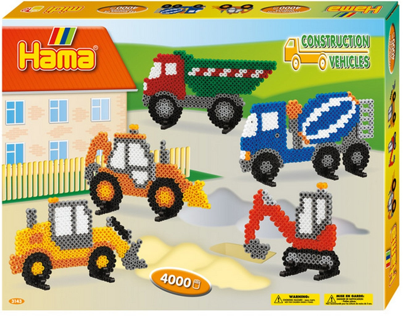 Hama Midi Bügelperlen-Set – Baufahrzeuge – ab 3 Jahren