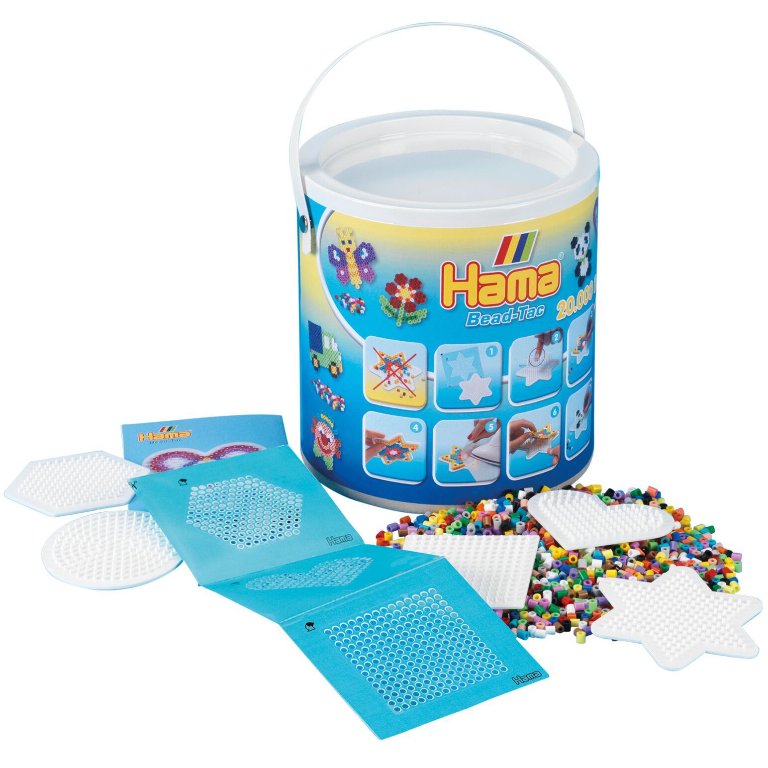 Hama Midi Bügelperlen-Set (Ø 5 mm) – 20'000 Perlen – 5 Steckplatten