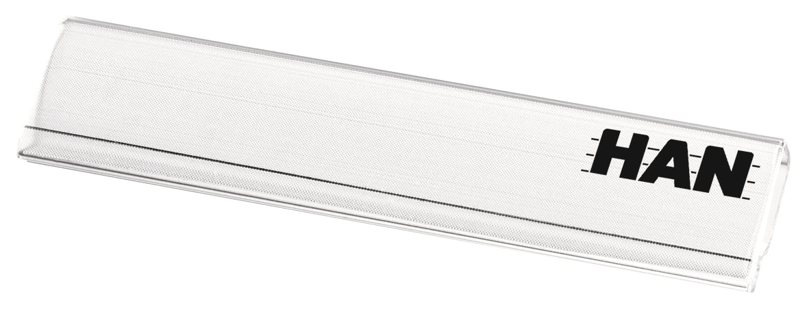 HAN Memo-Clip für Briefablagen/Schubladenboxen (Auswahl) – Format 60 × 13 mm, PVC, transparent
