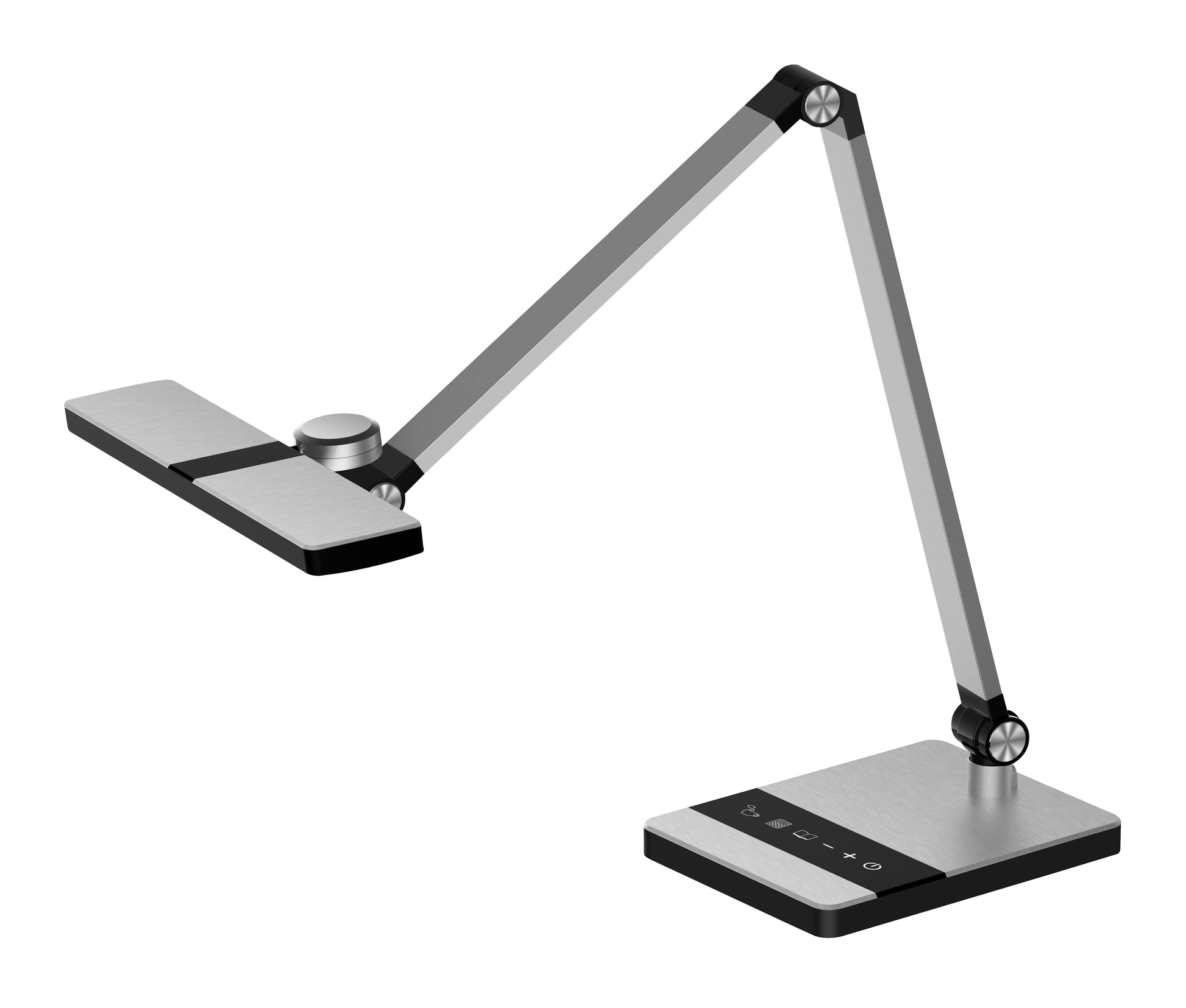 Hansa Tischleuchte Nimbus 415011107 – 46,5 × 18,6 × 6,5 cm, stufenlos dimmbar, Memory-Funktion, silber