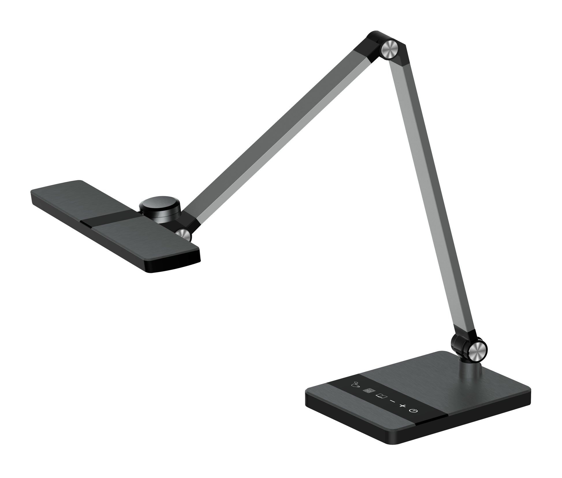 Hansa Tischleuchte Nimbus 415011108 – stufenlos dimmbar, einstellbare Farbtemperatur, Doppelarm – schwarz