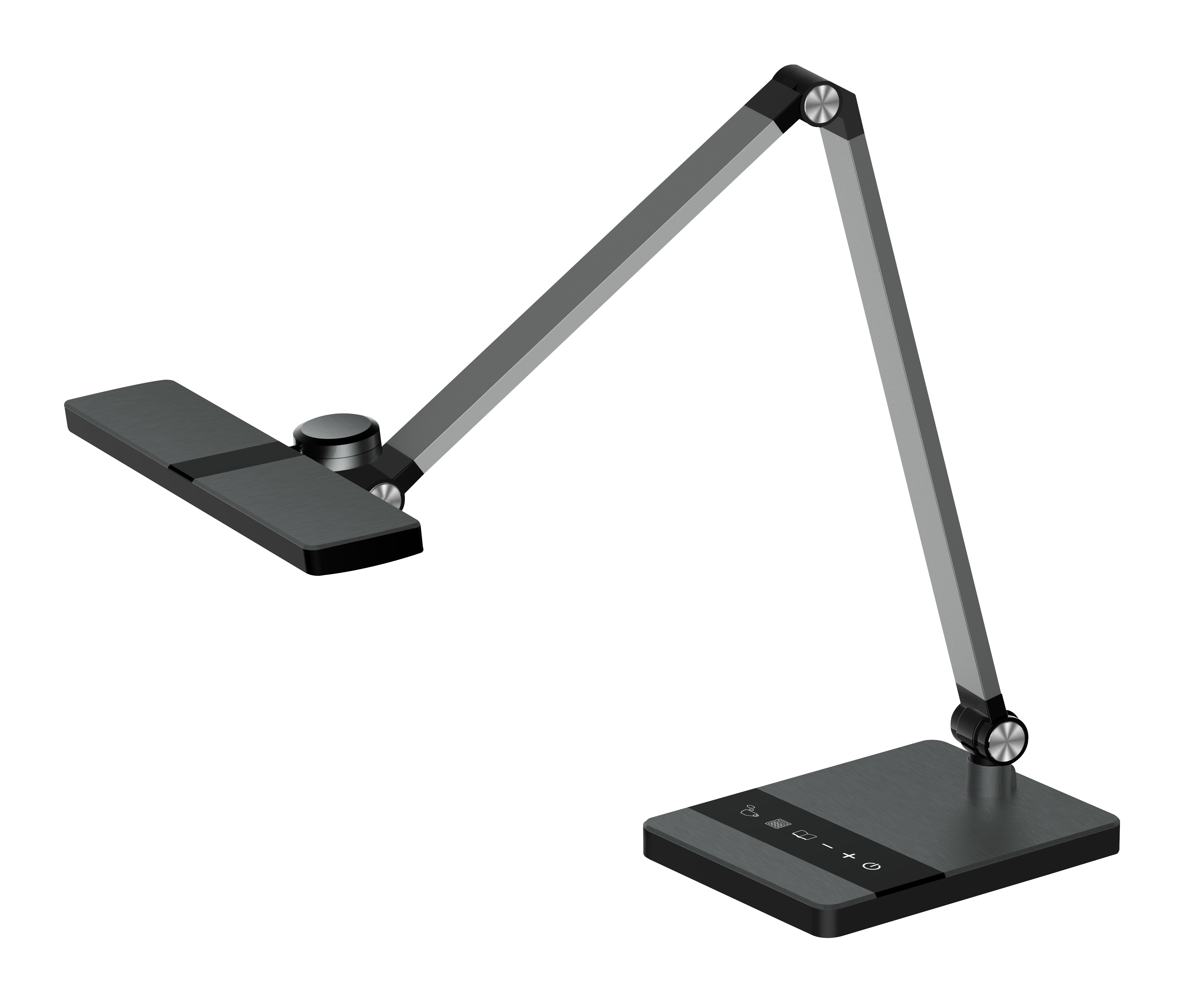 Hansa Tischleuchte Nimbus 415011108 – stufenlos dimmbar, einstellbare Farbtemperatur, Doppelarm – schwarz