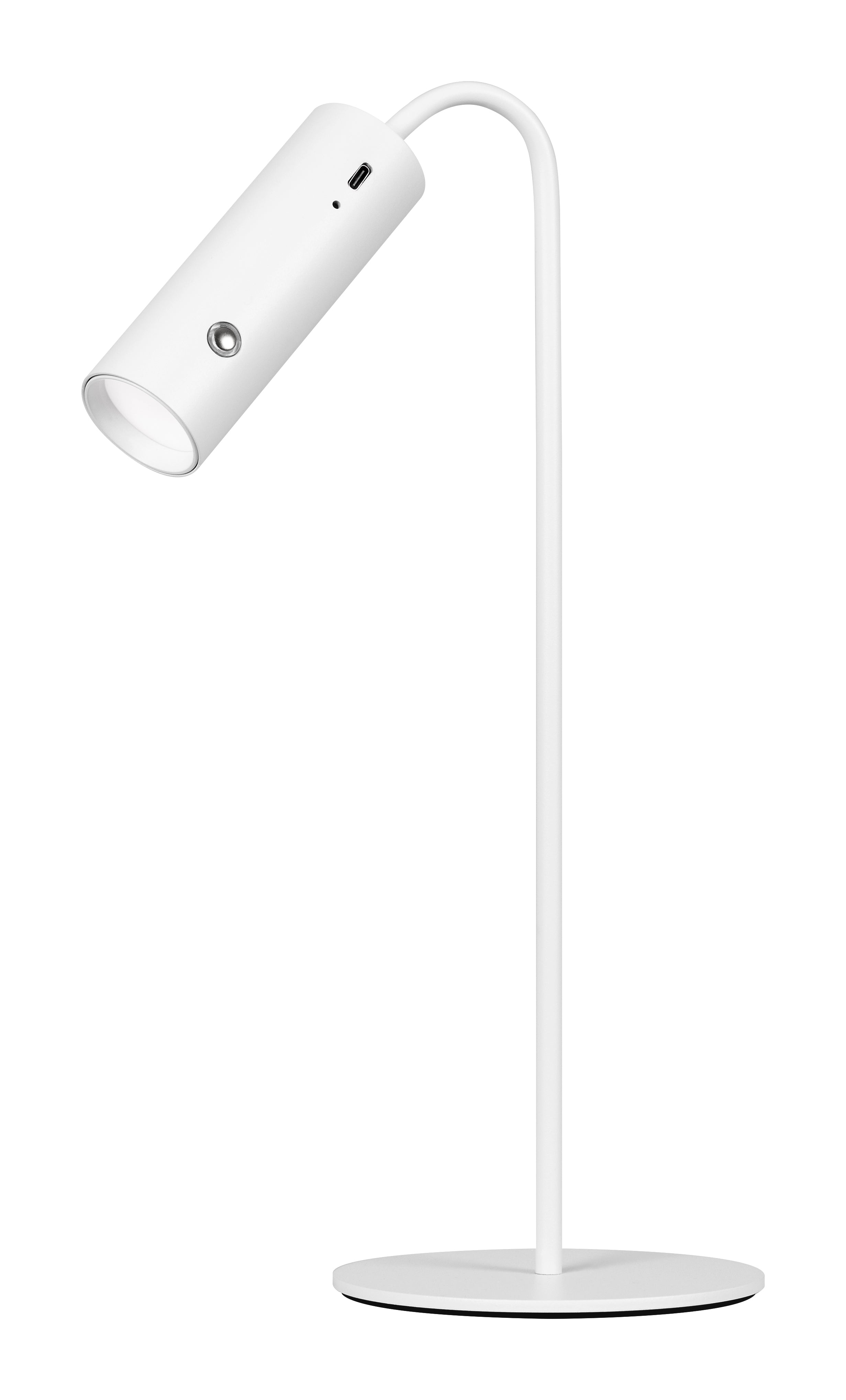 Hansa Tischleuchte Flare Spot 415011204 – Akku 1'200 mAh, 3-Stufen-Dimmer, USB-C & Klemme – Weiss