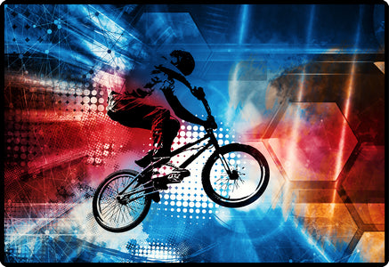 Hansa Schreibtischunterlage – 500 × 340 mm, PP, rutschfest, abwaschbar, BMX Rider