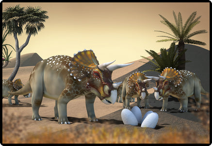 Hansa Schreibtischunterlage – 500 × 340 mm, PP, rutschfest, Dino-Motiv