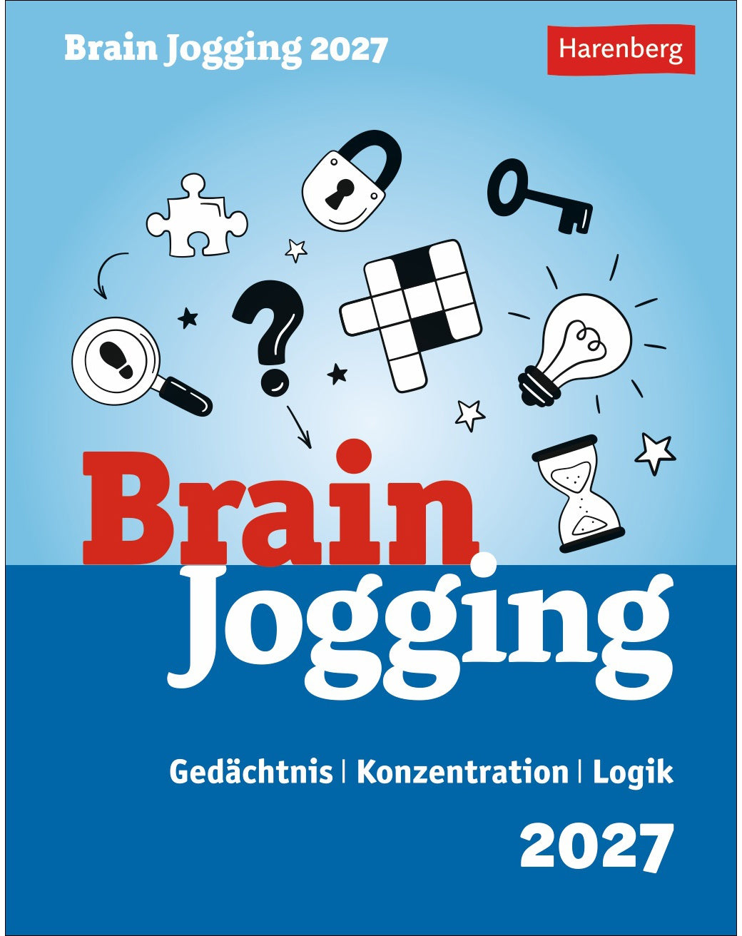 Harenberg Brain Jogging – Abreisskalender 2027 – 16,3 × 12,6 cm – Kalendarium Deutsch – 1 Tag/Blatt