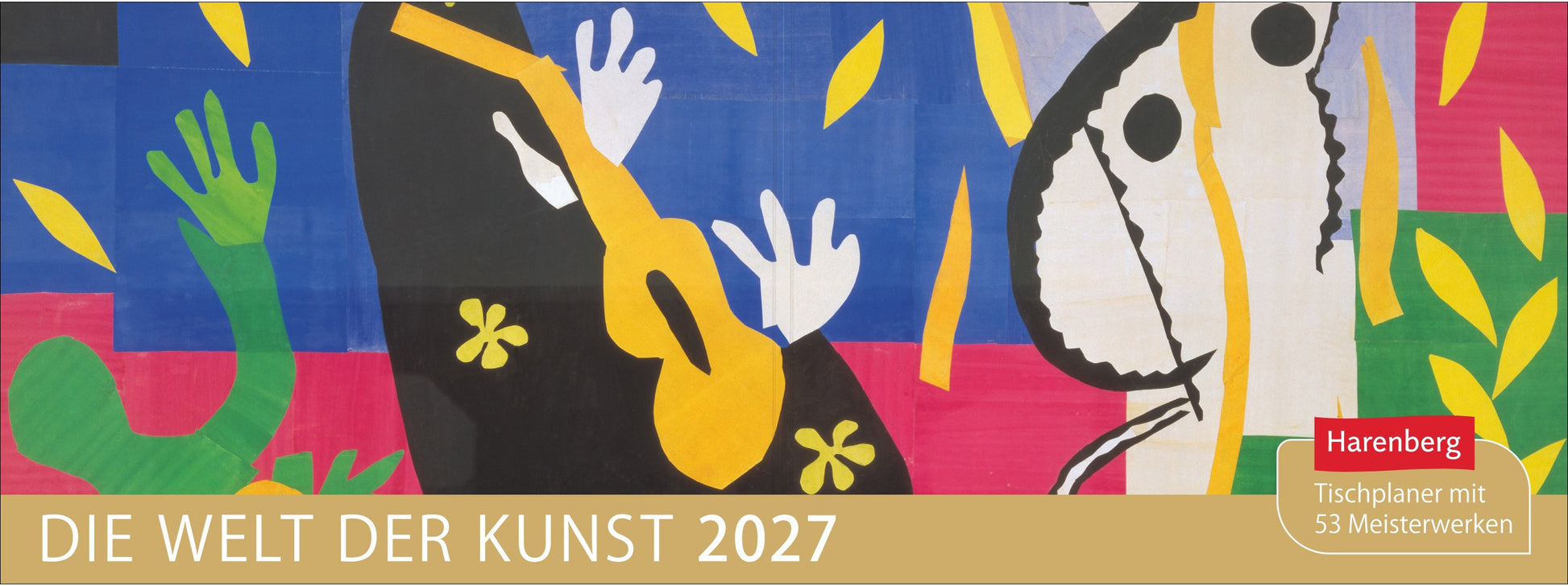 Harenberg Tischkalender 2027, 1 Woche/2 Seiten, 29,9 × 11,1 cm, Hardcover, Die Welt der Kunst