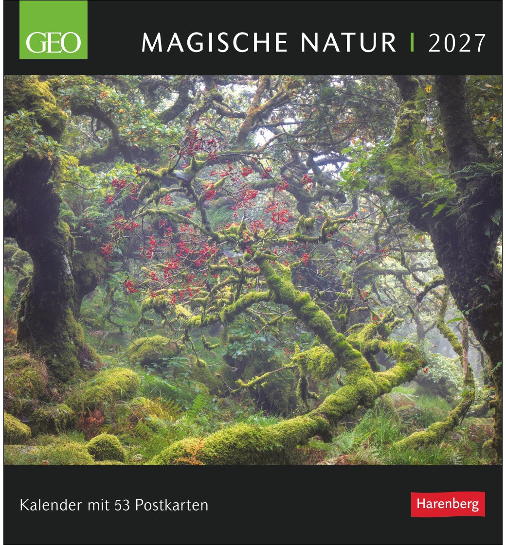 Harenberg GEO Magische Natur – Postkartenkalender 2027 – 16 × 17,5 cm – 1 Woche/Seite – 53 Postkarten