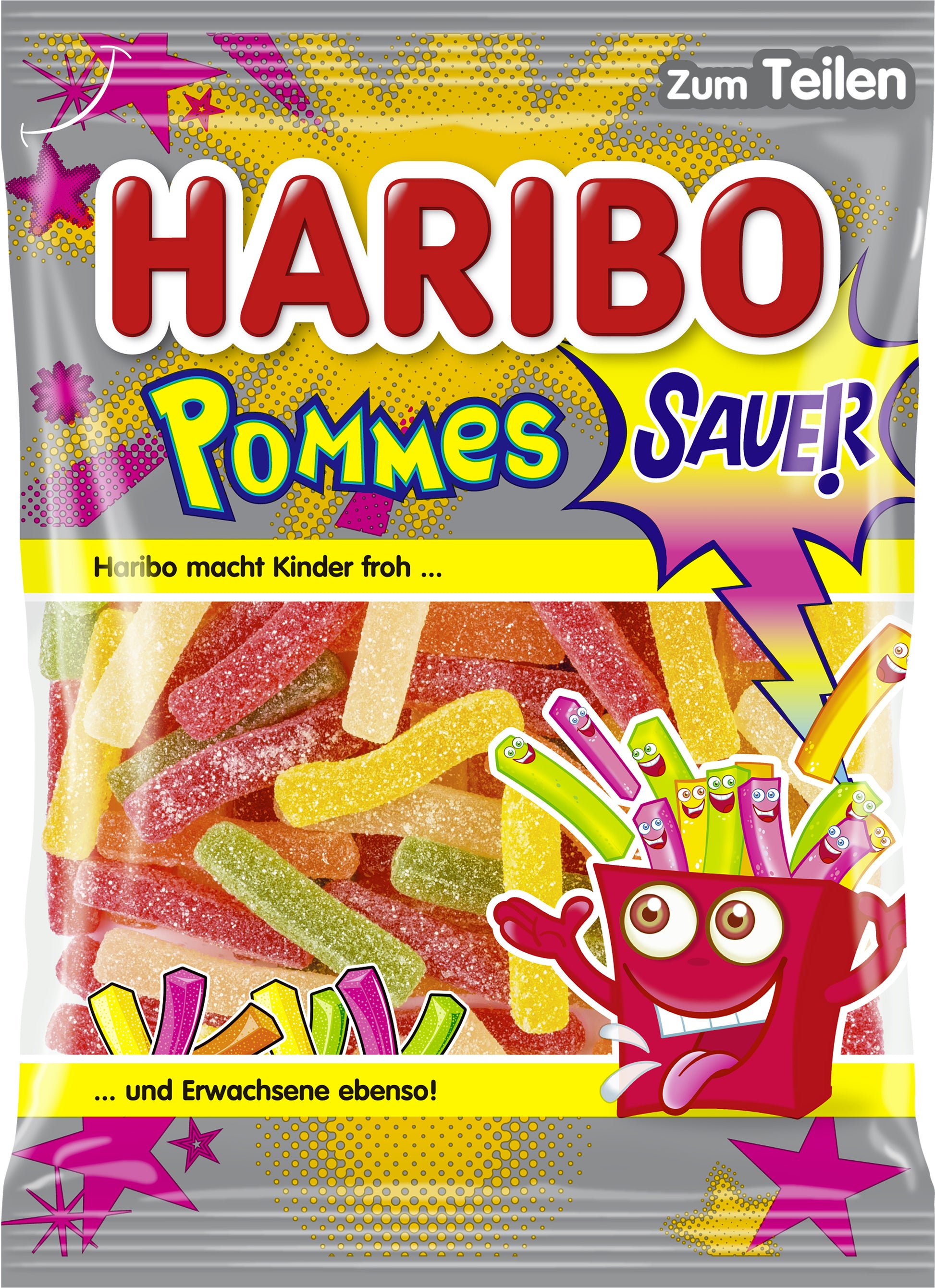 Haribo Saure Apfel-Fruchtgummis – Grapefruit, Zitrone, Orange, Pfirsich, Ananas – 175 g