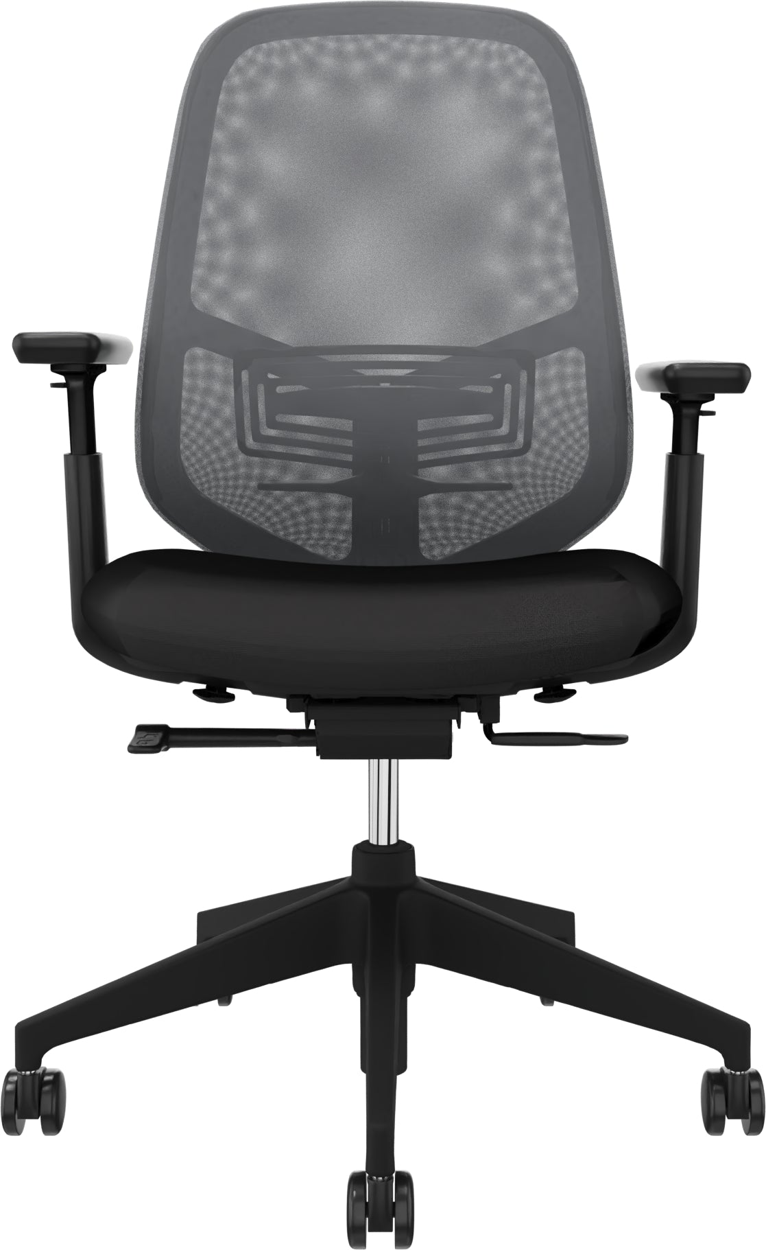 Haworth Aloha Pro 852473210 Bürostuhl – Stoff – Schwarz, 4D-Armlehnen, mit Lordosenstütze