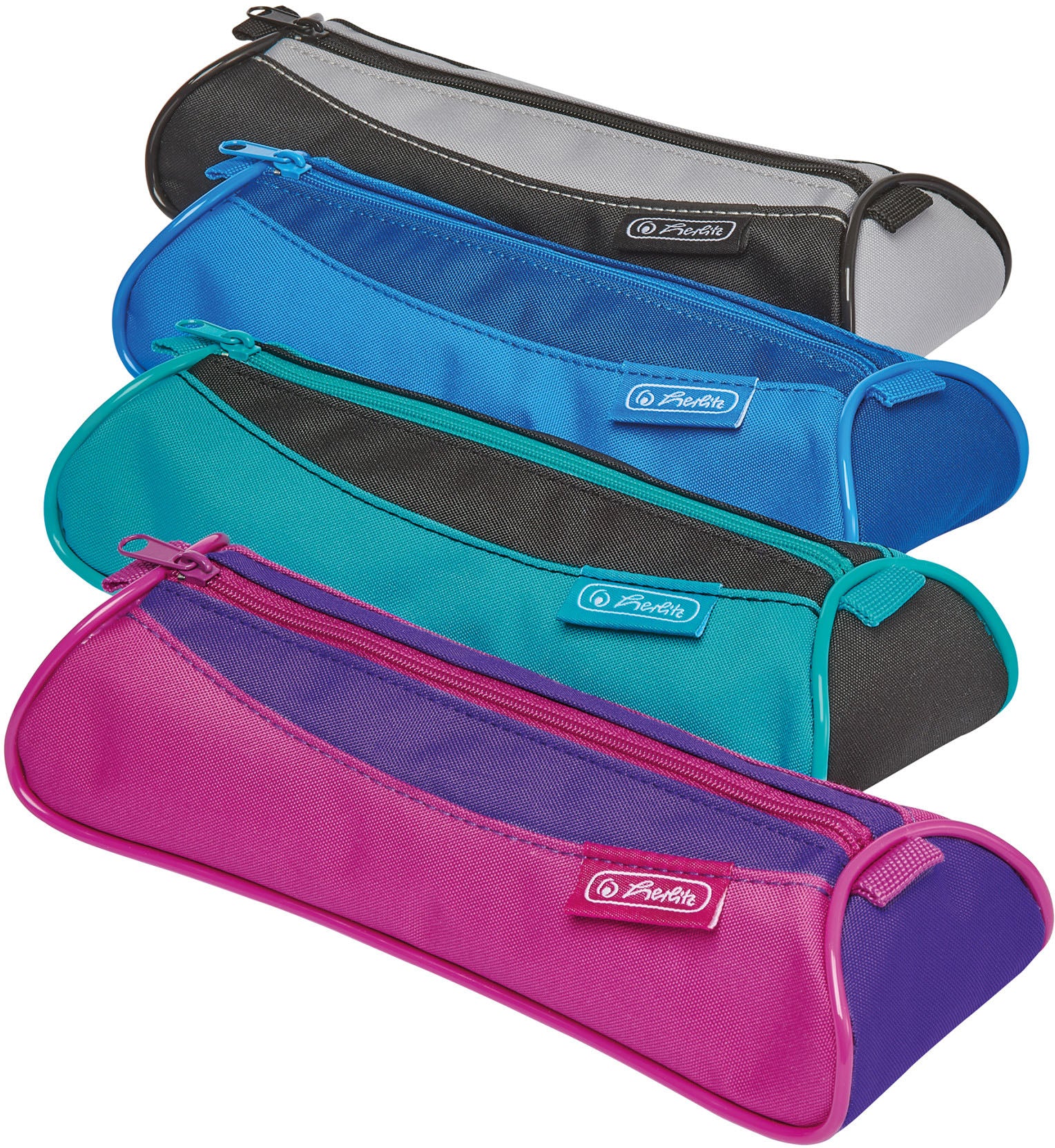 Herlitz Faulenzer Dreikant – Schlamperetui, 1 Fach, Mehrfarbig, Polyester, 8,5 × 6,4 × 22,1 cm