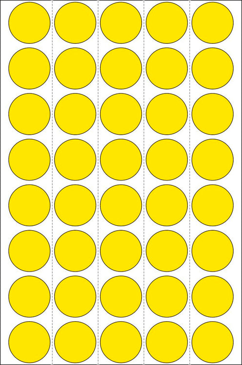 HERMA Haftetiketten – Ø 19 mm, permanent, gelb, 32 Blatt (1'280 Stk.)
