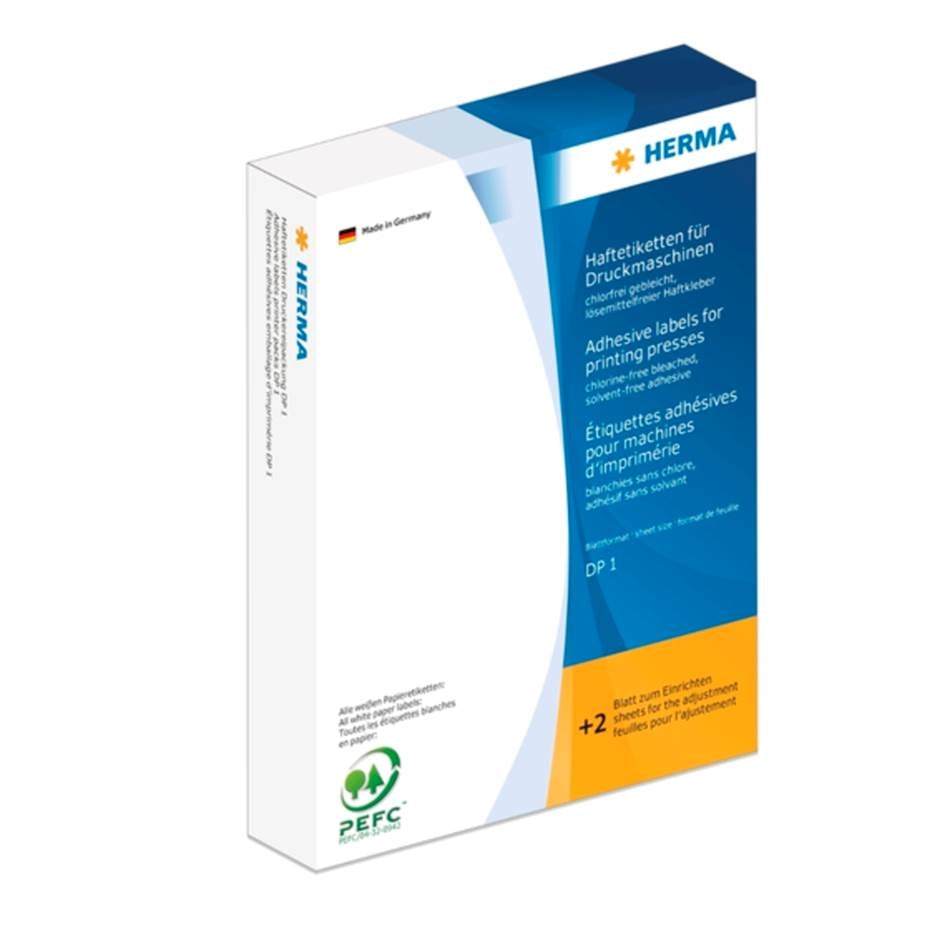 HERMA Haftetiketten – rechteckig 52 × 82 mm, permanent, weiss, DP1, 252 Blatt (1'000 Stk.)