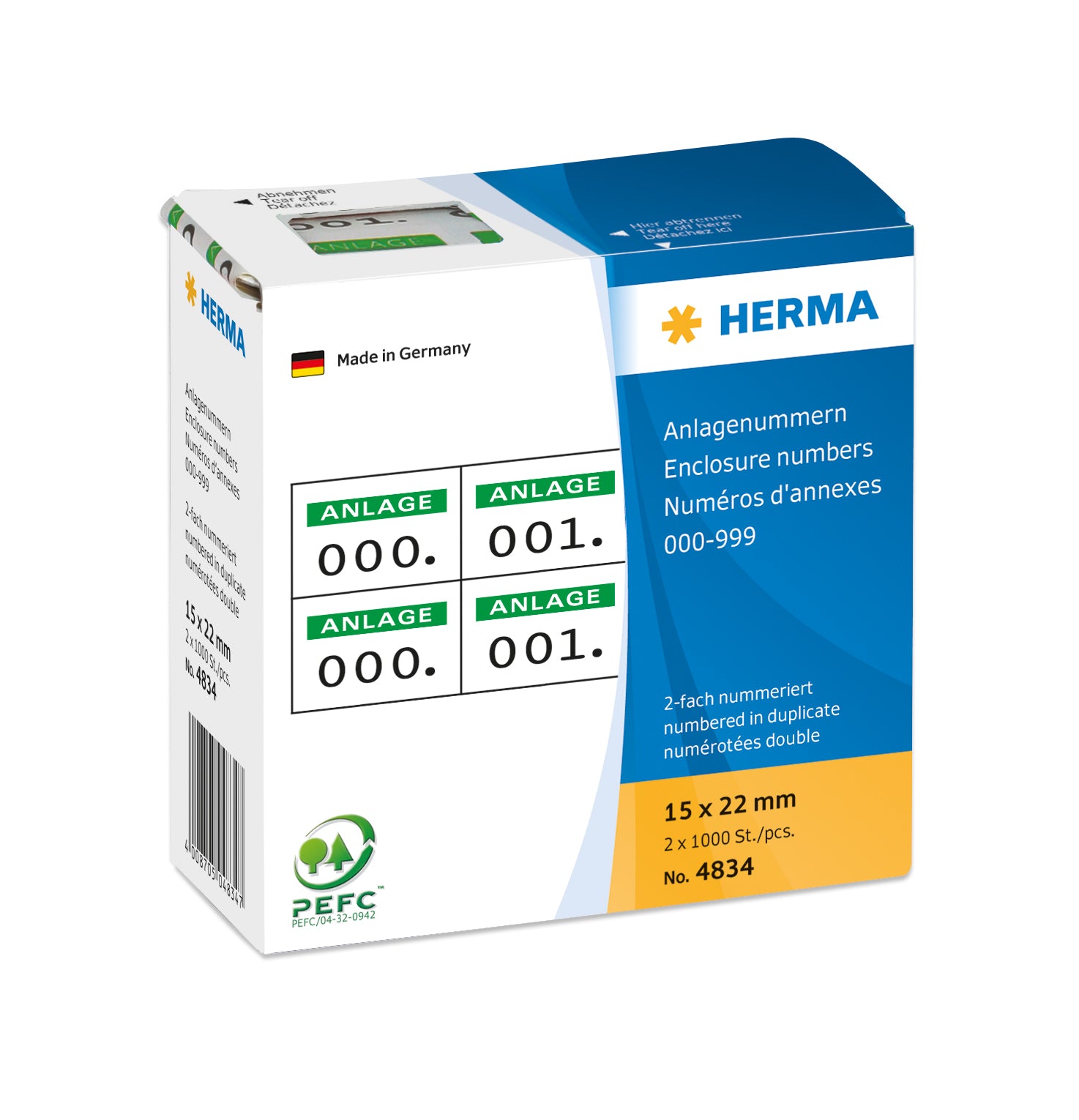 HERMA Haftetiketten – rechteckig 15 × 22 mm, permanent, grün, 1'000 Stk.