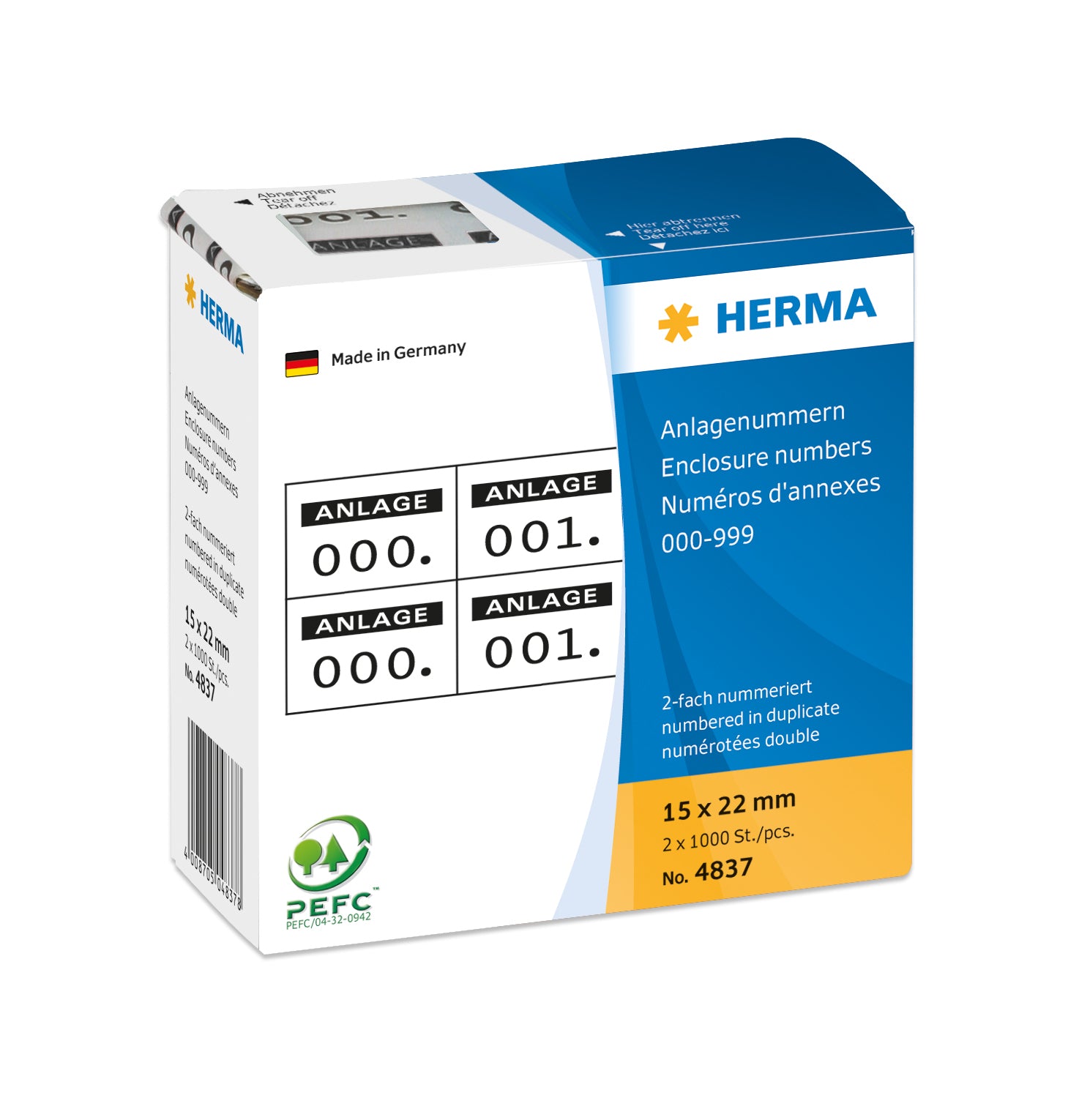 HERMA Haftetiketten – rechteckig 15 × 22 mm, permanent, schwarz, Papier, 1'000 Stk.