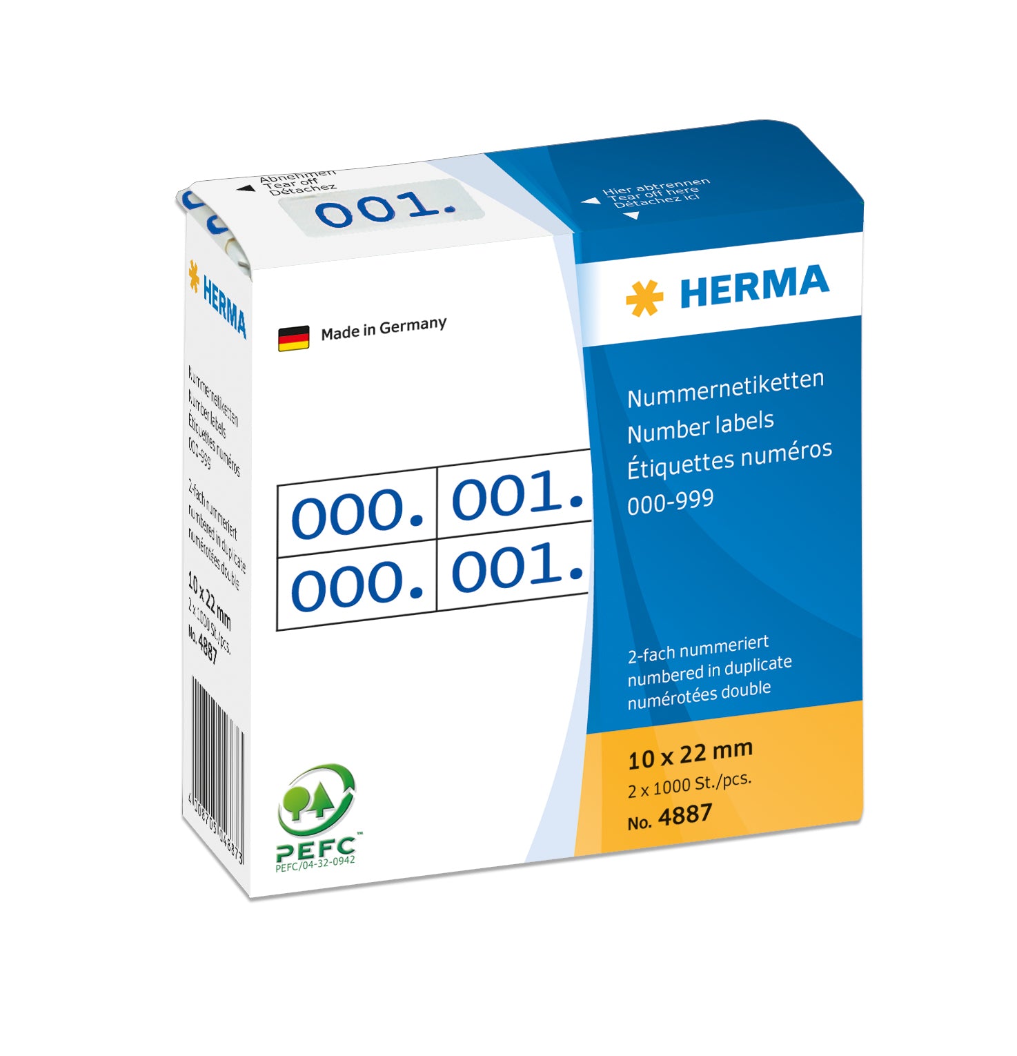 HERMA Etiketten für Preisauszeichner – rechteckig 10 × 22 mm, permanent, blau, 2 Rollen (2'000 Stk.)