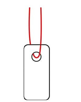 HERMA Anhängeetiketten – 7 × 15 mm, 300 g/m² Karton, Weiss, mit rotem Faden, abgerundete Ecken, 1'000 Stk.