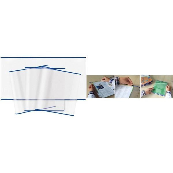 HERMA Buchschoner – für 265 × 540 mm, PP, transparent-blau, mit Beschriftungsetikett